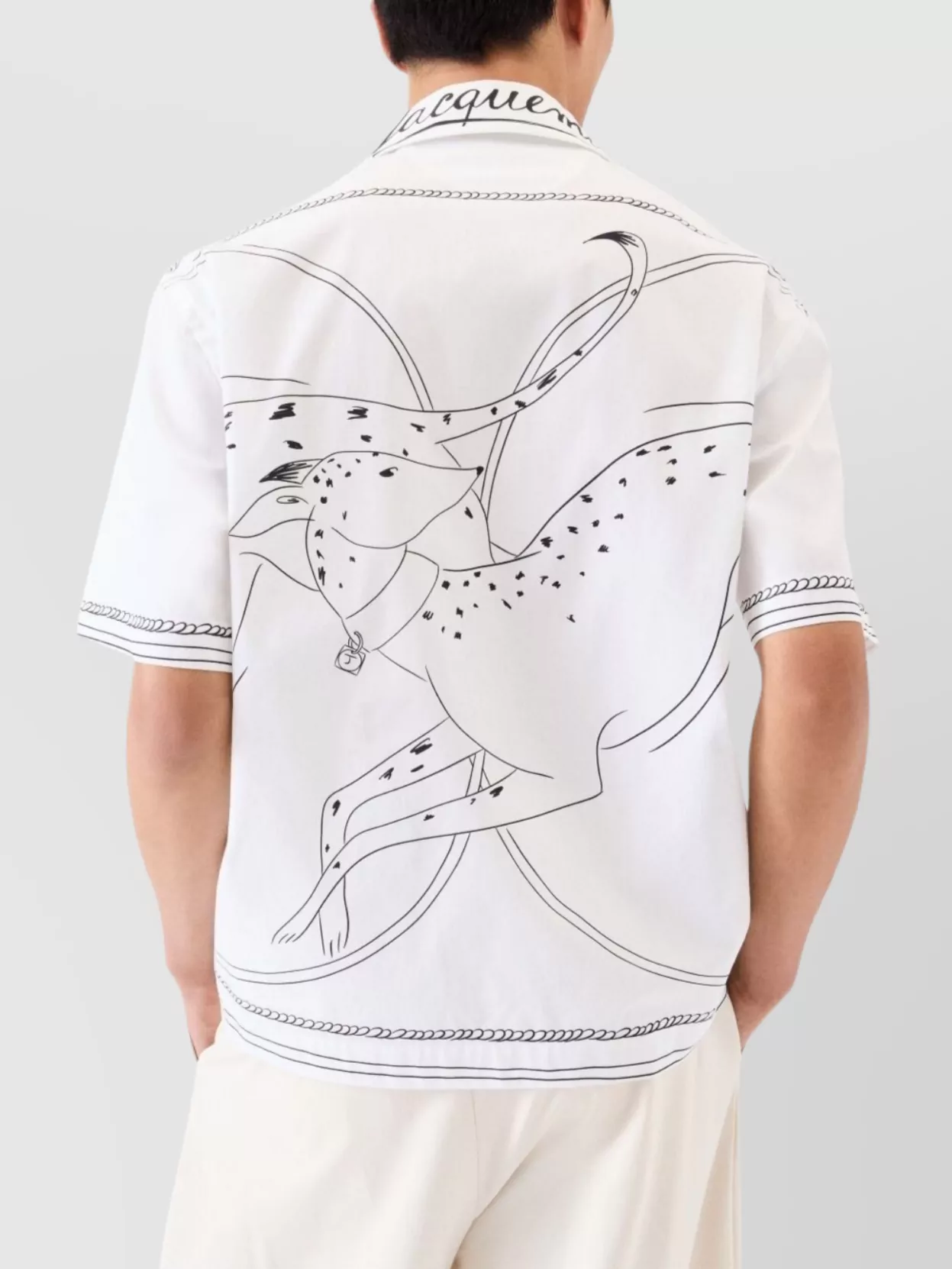 Jacquemus Dog Embroidered Collar Graphic Print Shirt