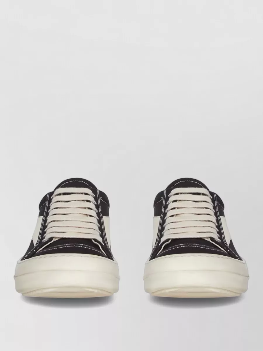 Rick Owens Drkshdw Denim Leather Appliqué Low-Top Sneakers