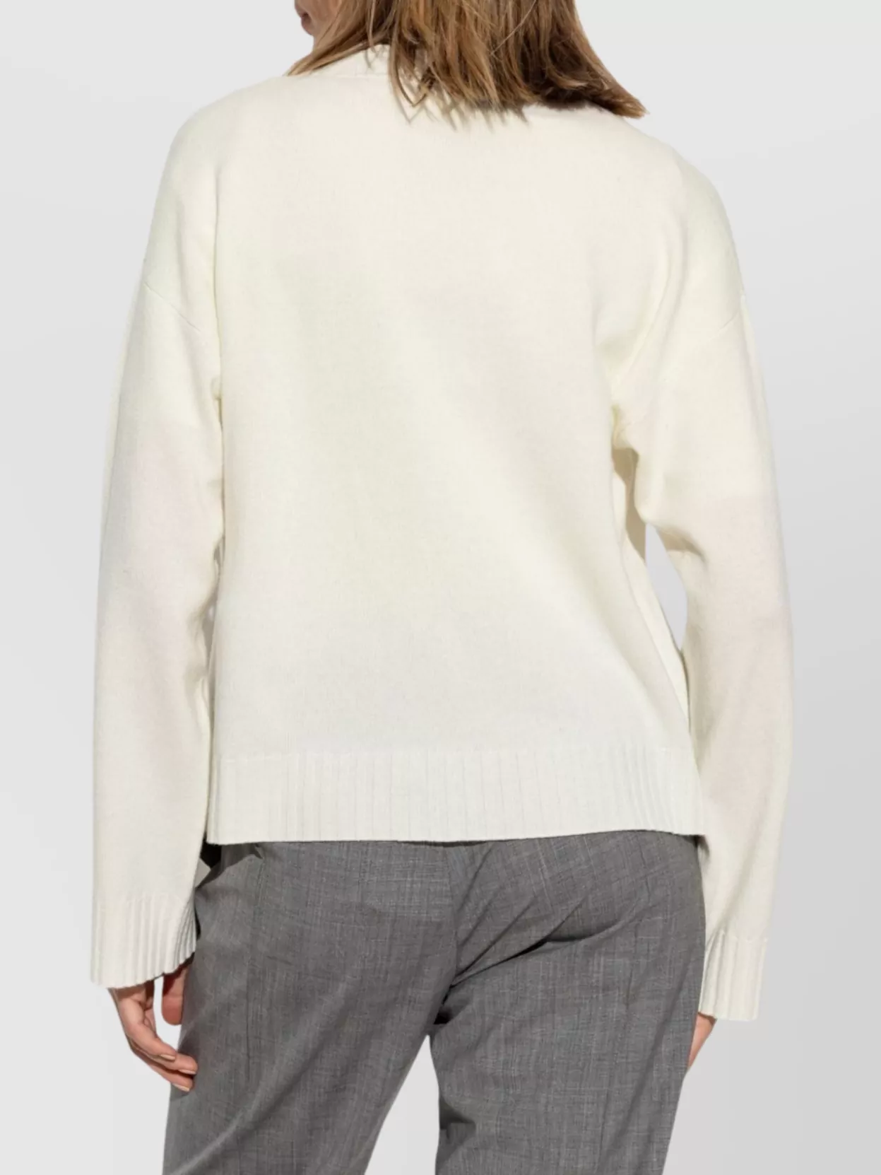 Fabiana Filippi V Neck Long Sleeve Ribbed Top