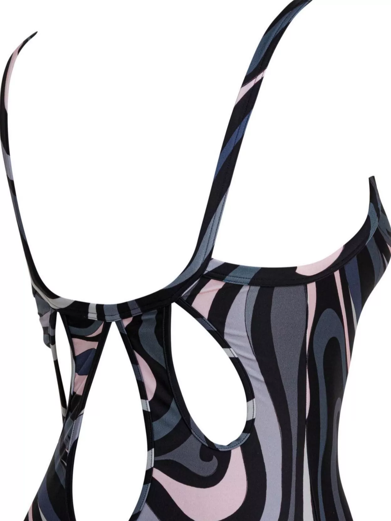 Pucci Swirl Pattern One-Piece Swimsuit With Scoop Neckline