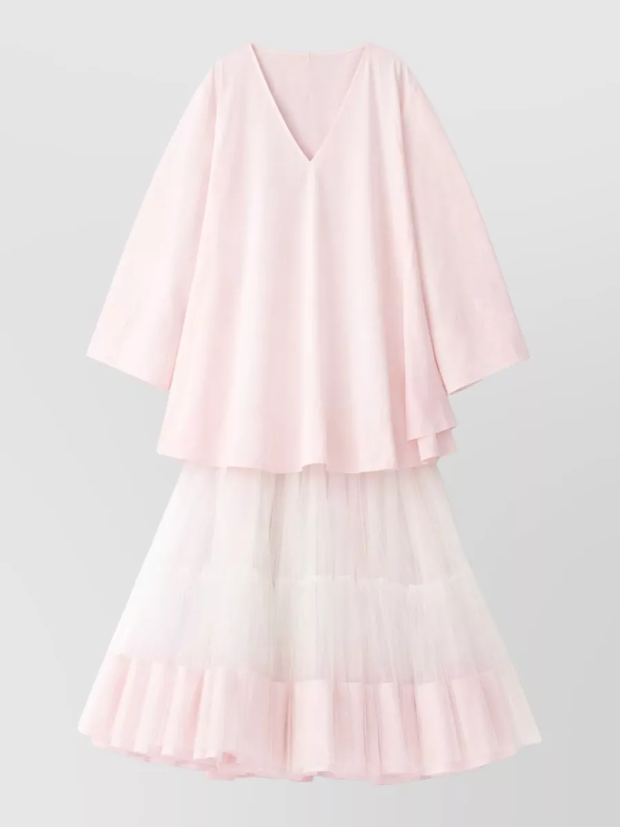 Jacquemus textured v-neck long-sleeve asymmetric hem mini dress