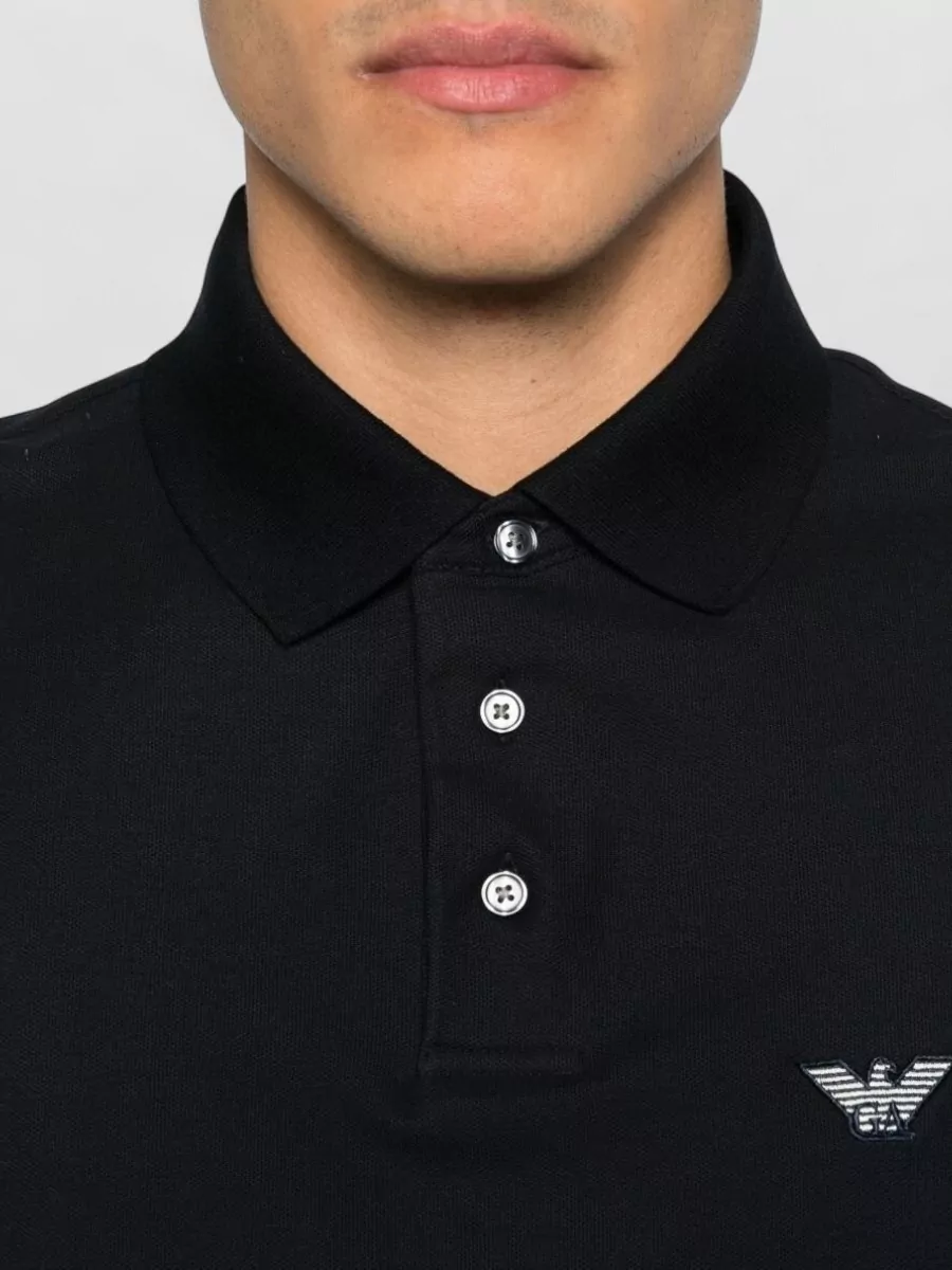 Emporio Armani Cotton Shirt Polo Collar Short Sleeves
