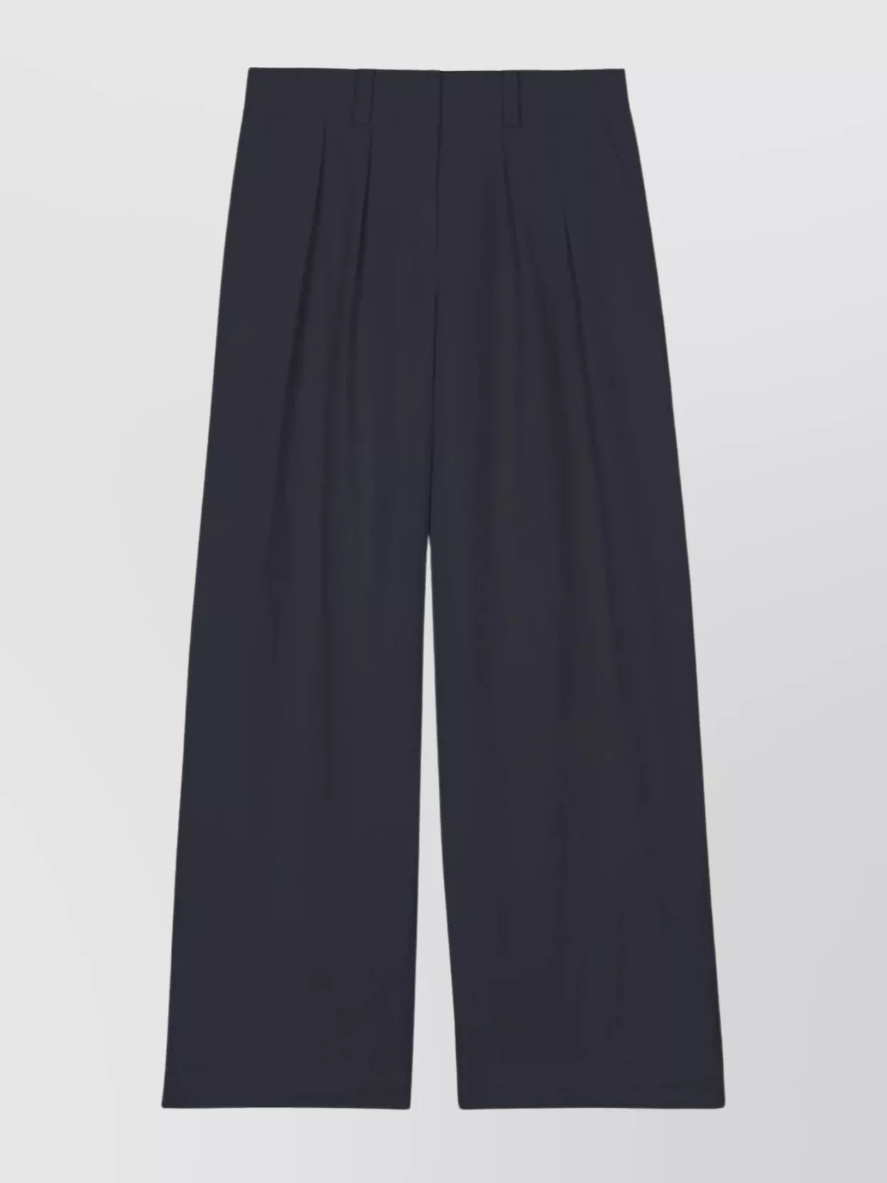 The Frankie Shop Wool Blend Wide Leg Trousers With Belt Loops
