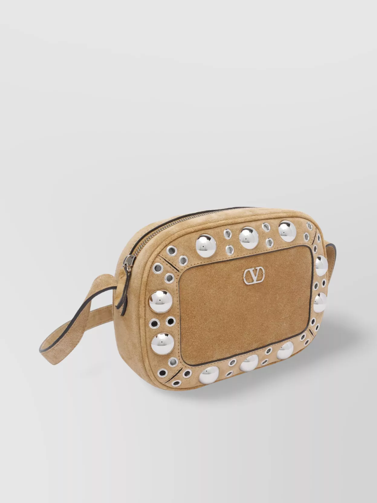Valentino Garavani Studded Suede Shoulder Bag
