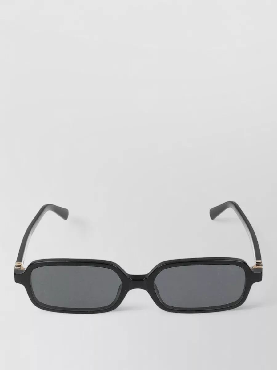 Miu Miu Sunglasses Rectangular Frame Dark Lenses Gold-tone In Transparent