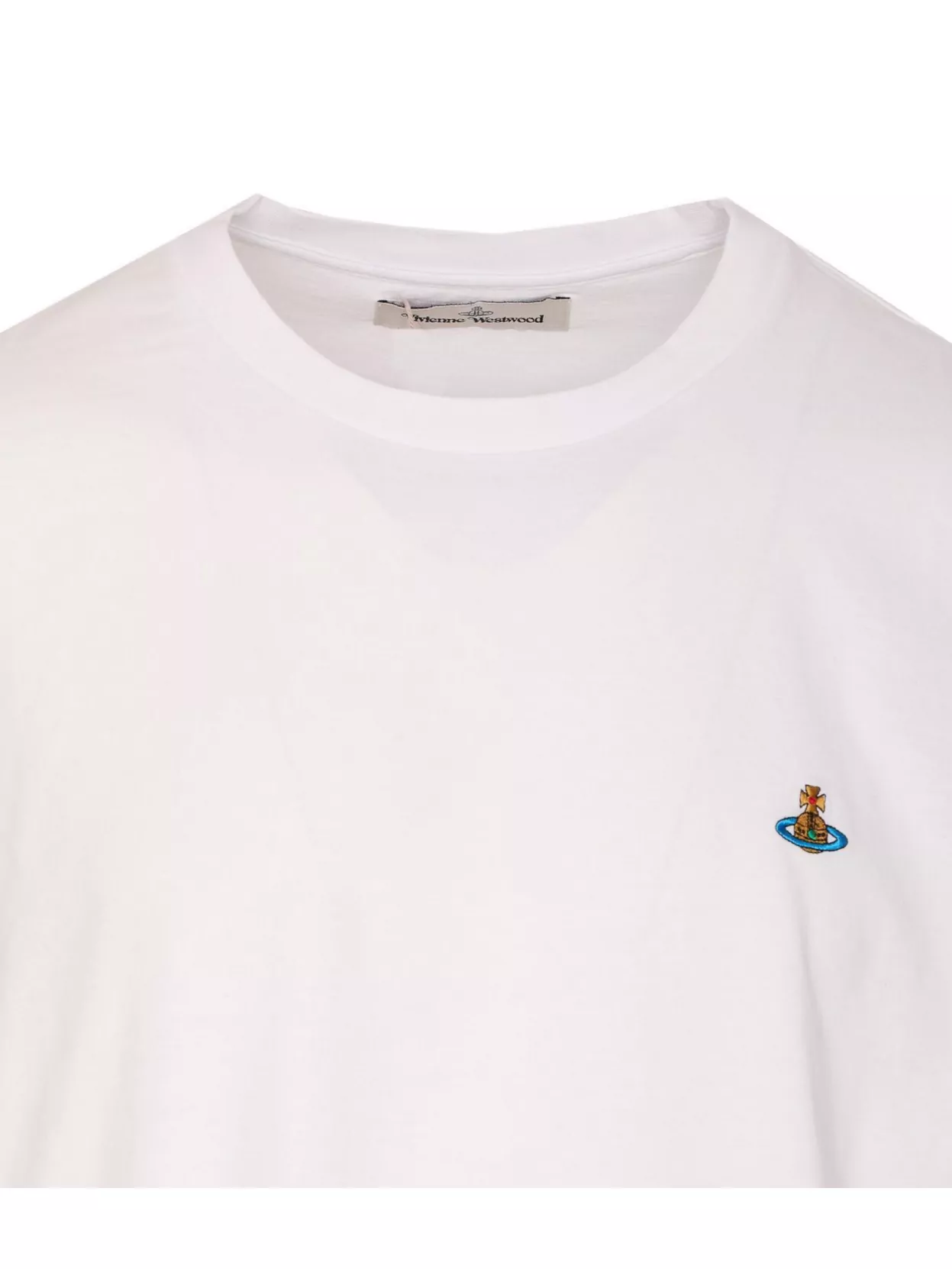 Vivienne Westwood White Crewneck T-shirt With Orb Logo Detail On The Front In Cotton Woman In White