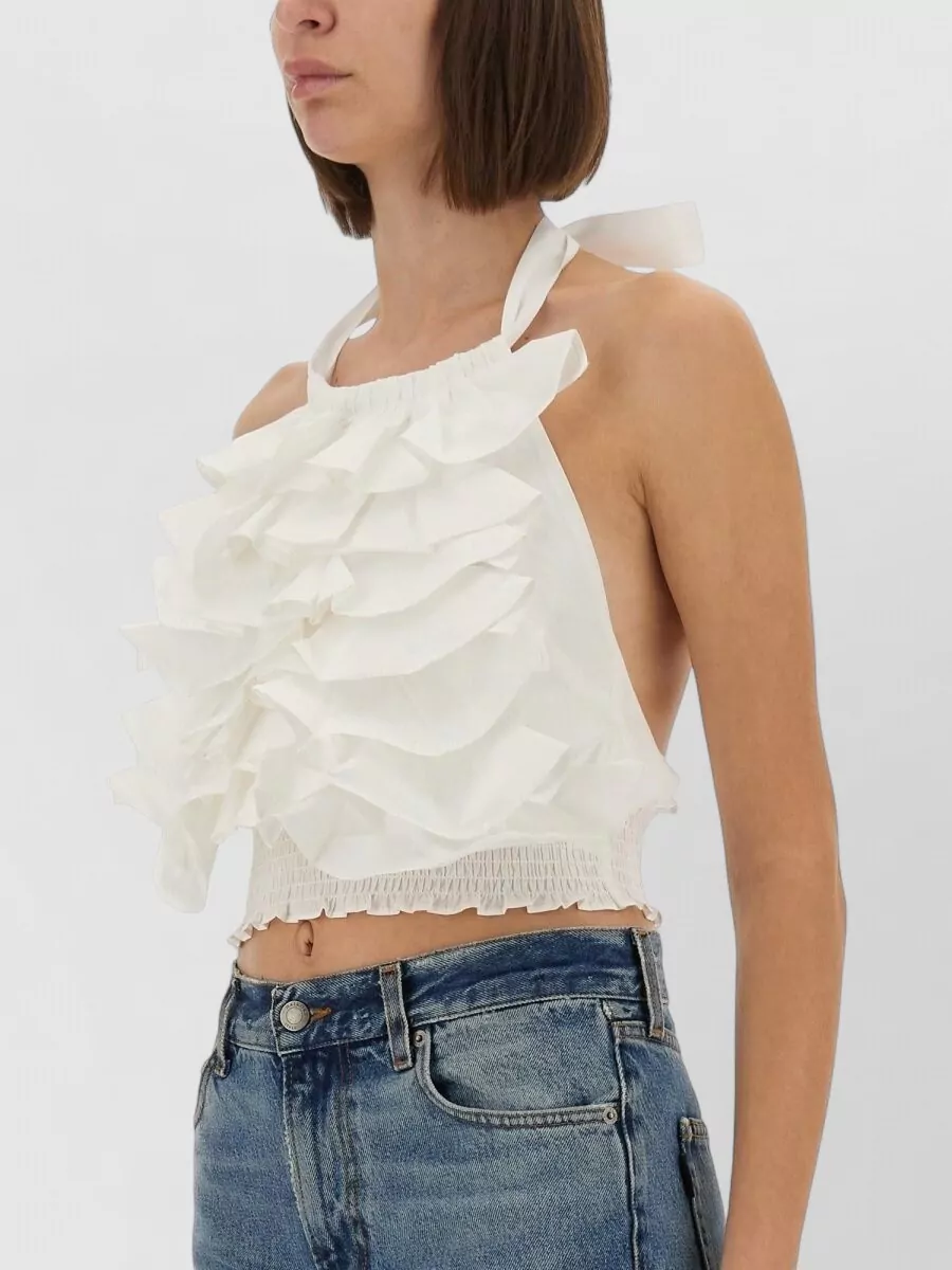 The Garment Ruffled Cropped Top