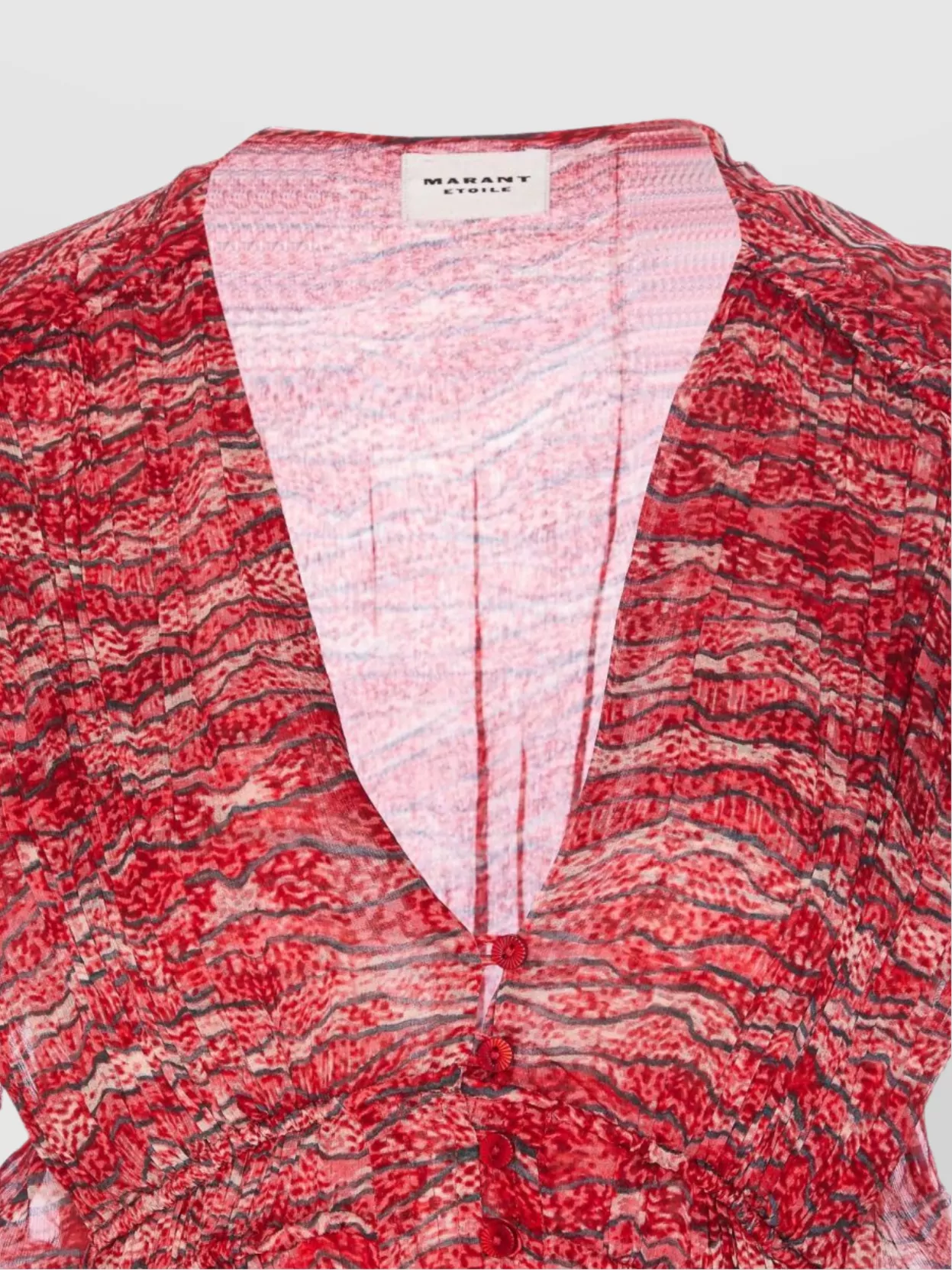 Shop Isabel Marant Étoile Crewneck Button Detailing Sheer Fabric Top