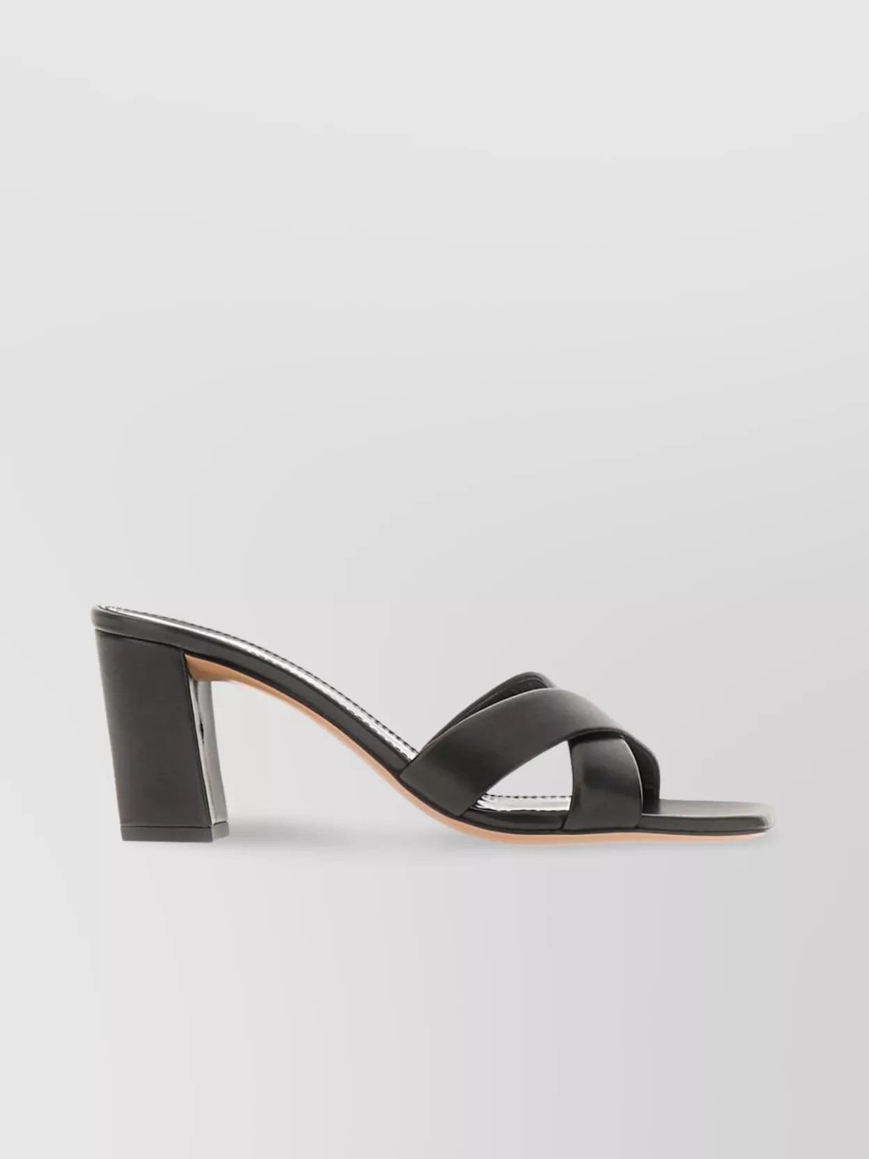 Paris Texas Leather Block Heel Cross Strap Mules
