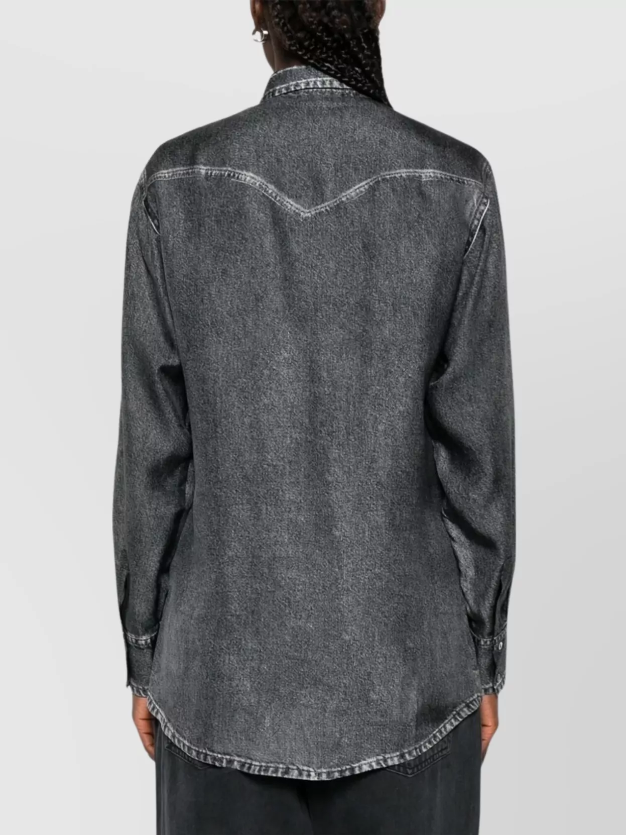 Pierre Louise Mascia Silk Shirt With Denim Pattern And Pockets