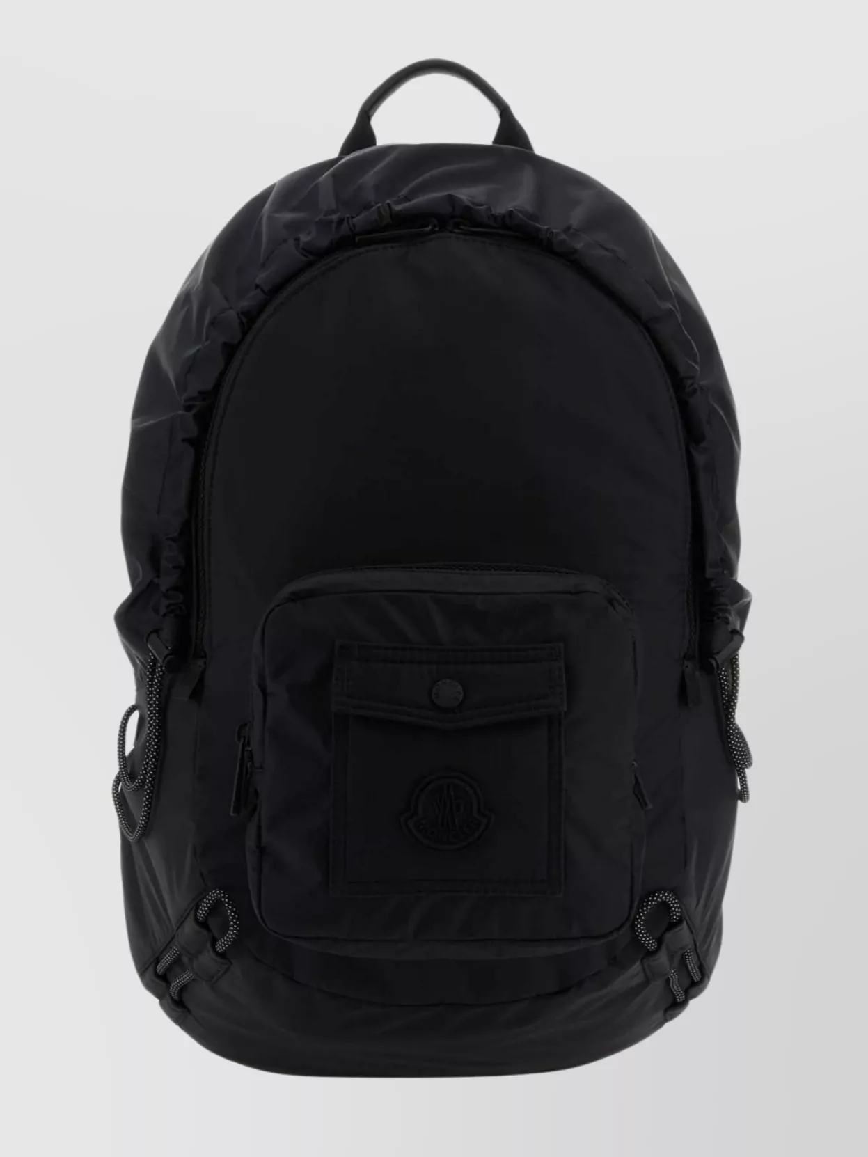 Shop Moncler Nylon Quilted Backpack With Front Flap Pocket