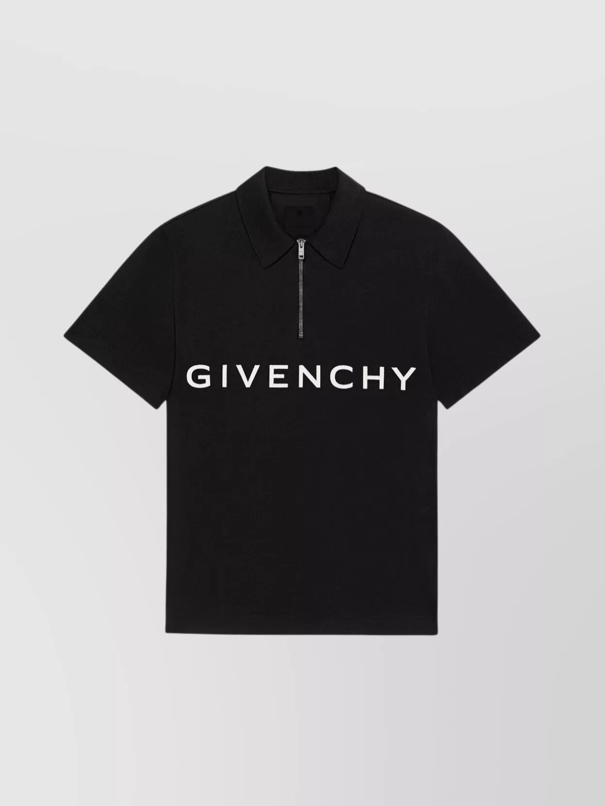 Shop Givenchy Archetype Zip Collar Polo In Black