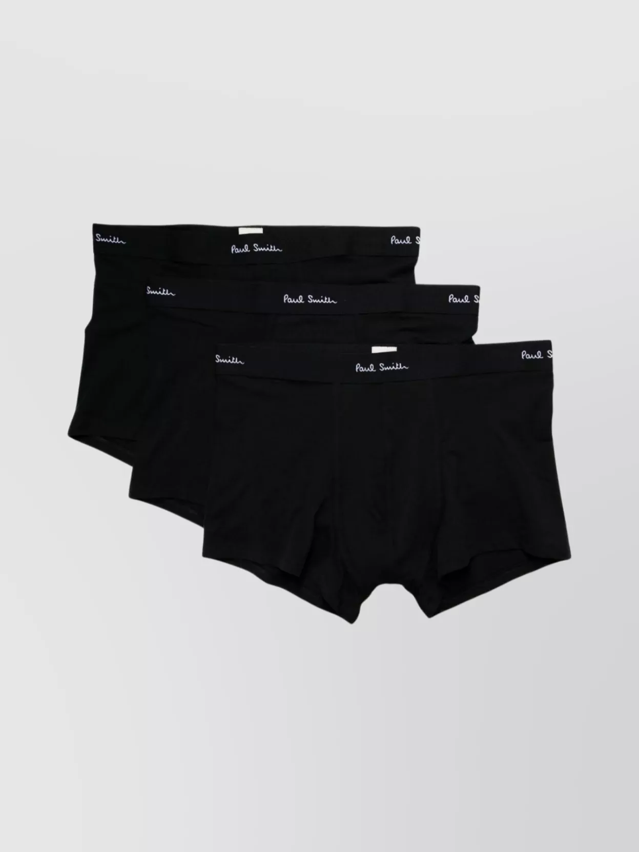Paul Smith Black Long Plain Boxer Briefs Three Pack In Black