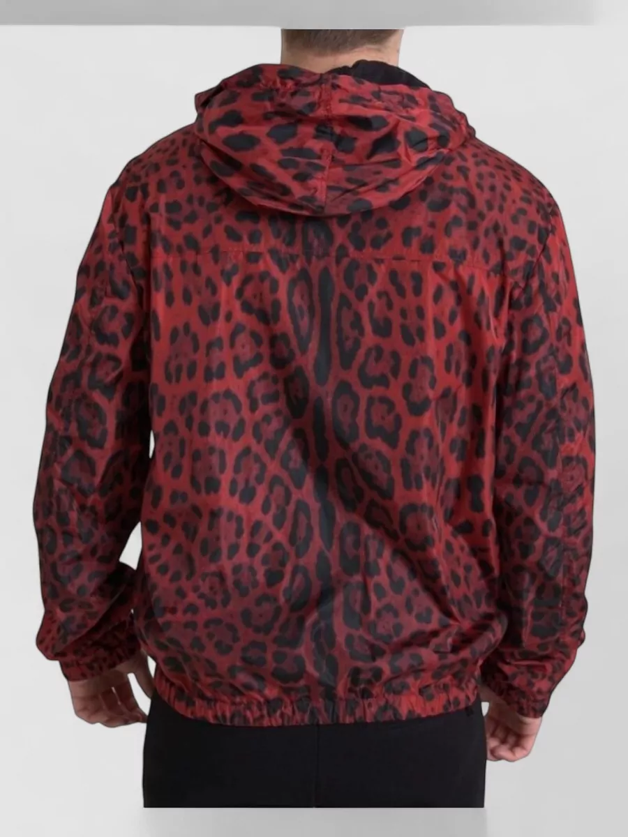 Dolce&Gabbana Leopard Hooded Zip-Up Nylon Bomber Jacket