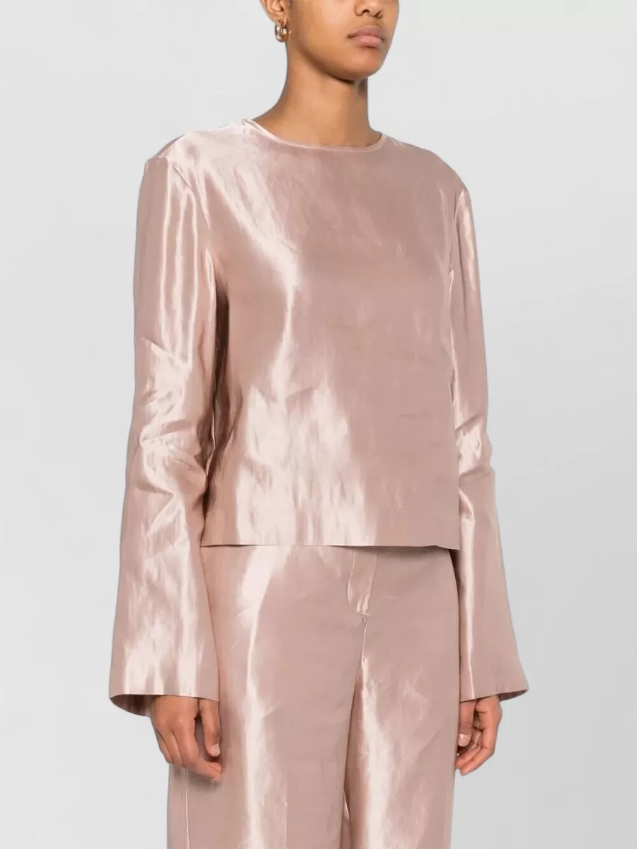Loulou Studio Silk Blend Round Neck Blouse