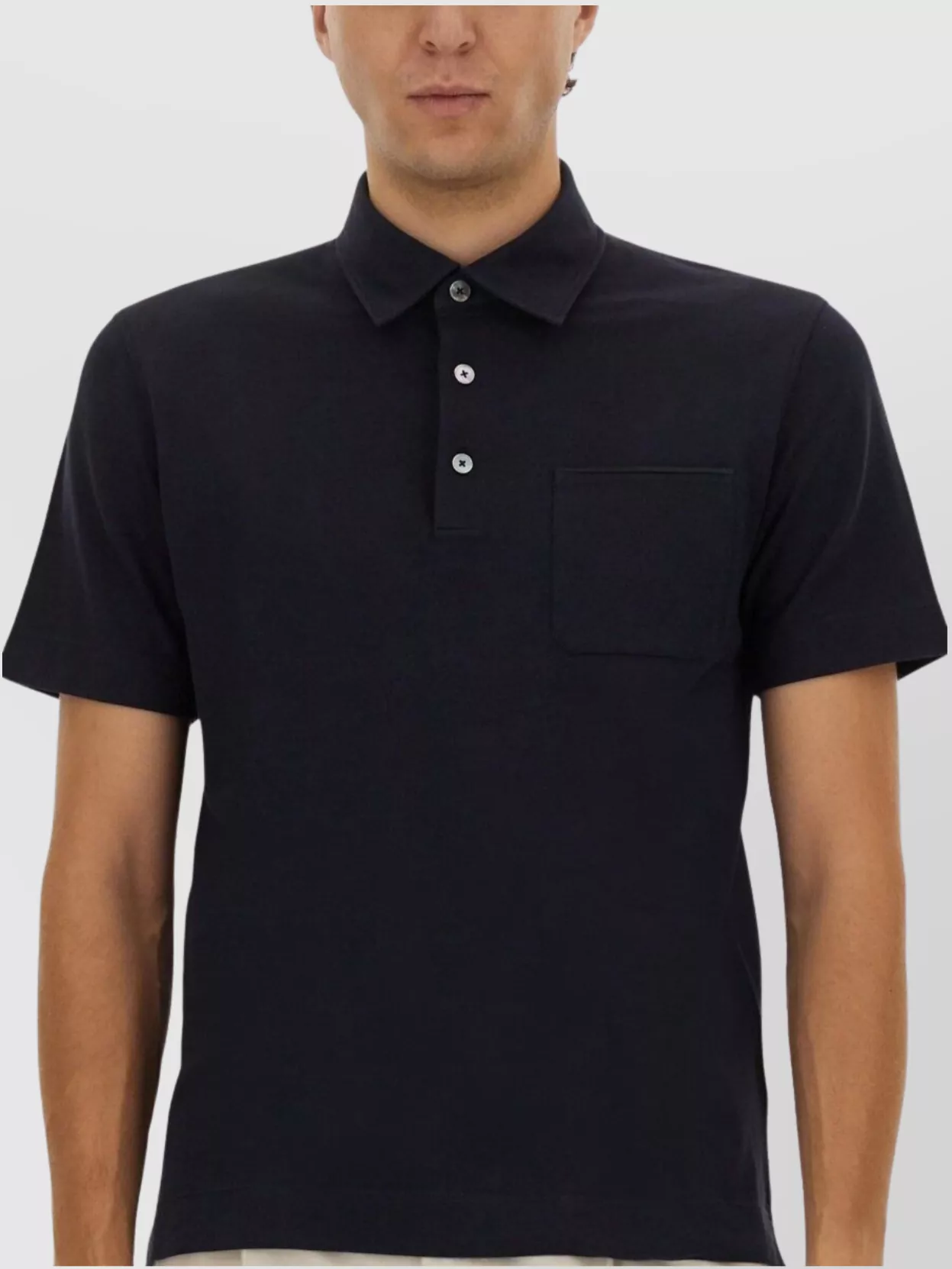 Zegna Polo Shirt With Chest Pocket And Collar