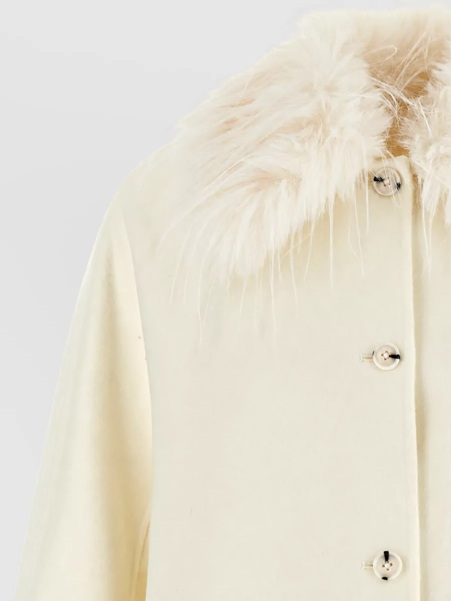 Loulou Studio Cashmere Blend Faux Fur Collar Jacket