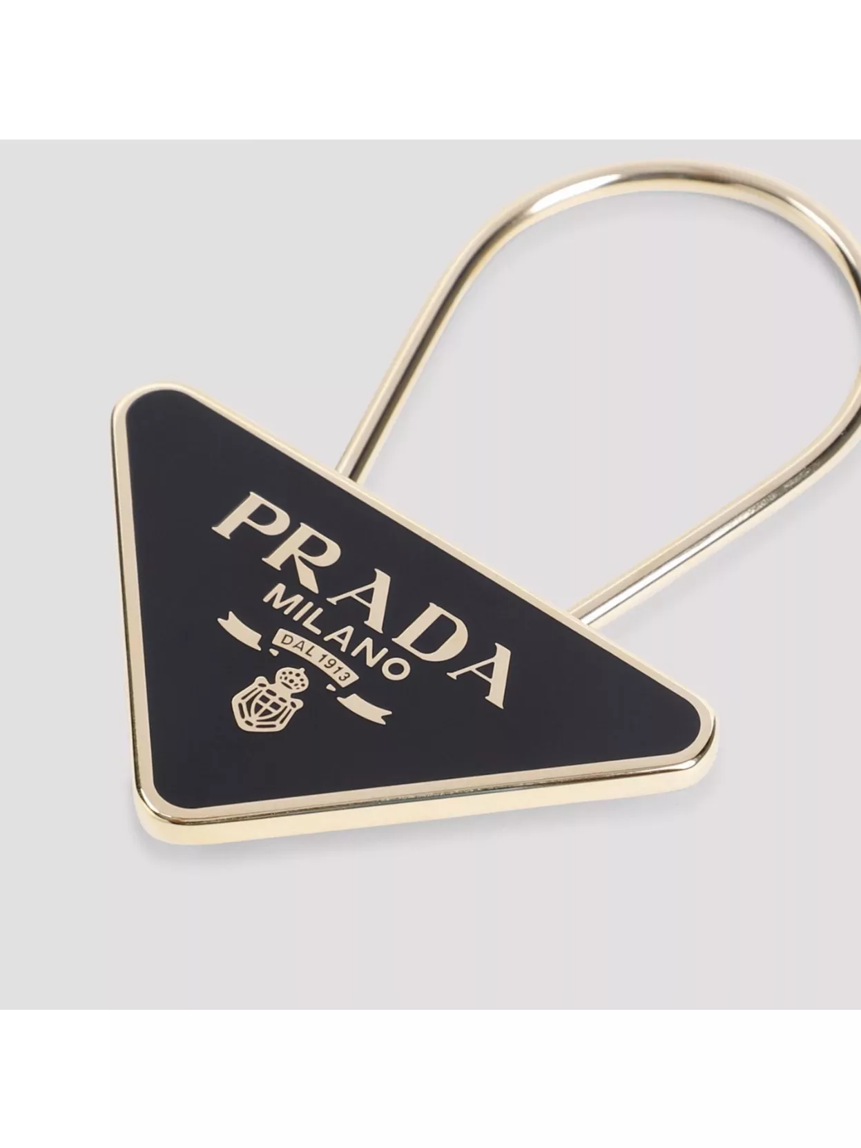 Prada Steel Logo Keyring Triangle