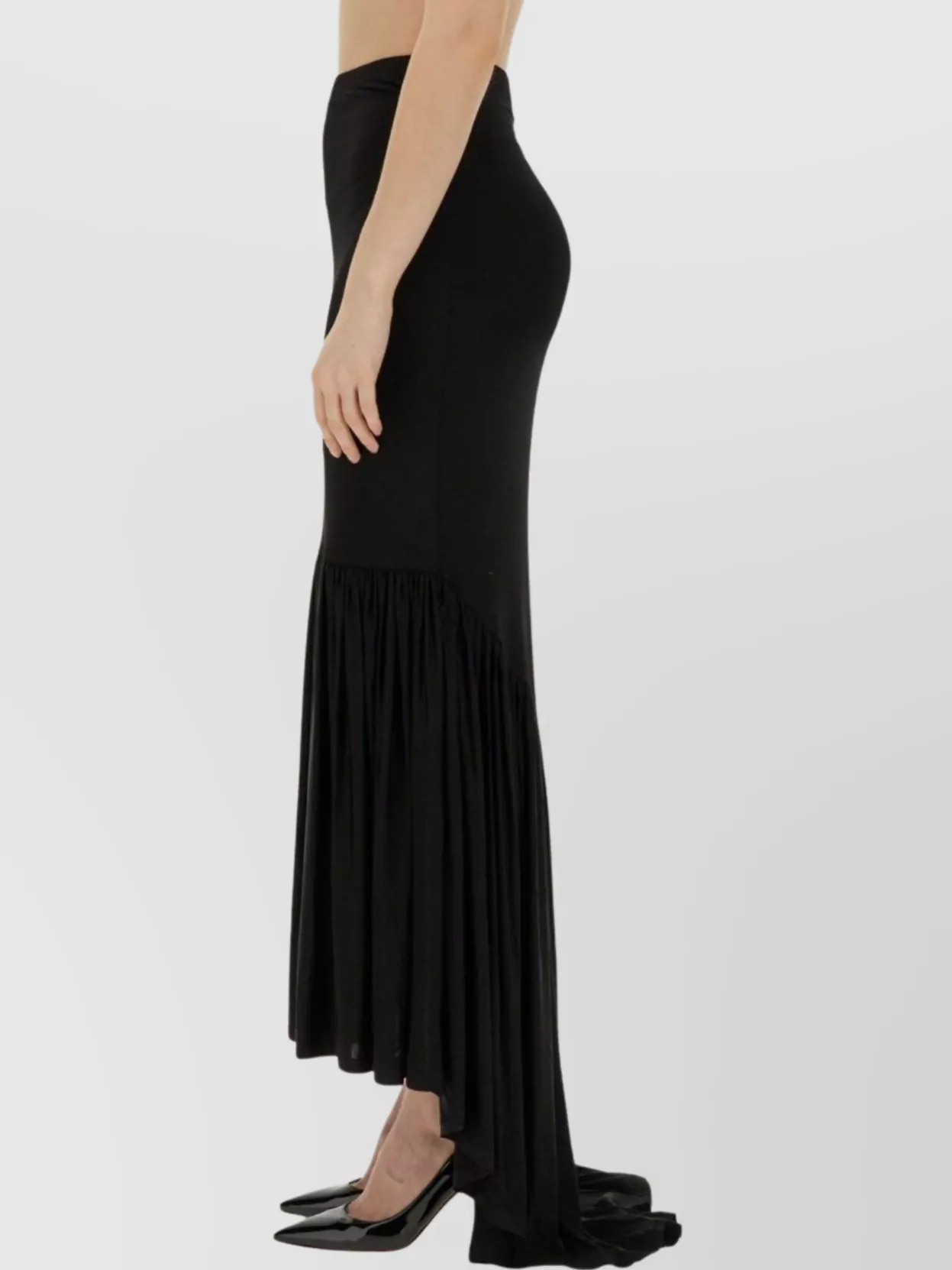 Nina Ricci High-Waisted Ruffled Hem Floor-Length Skirt