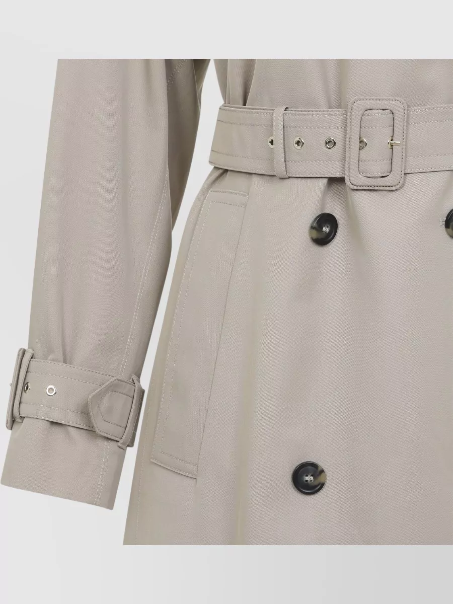 Sportmax Gocce Trench Coat Buttoned Cuffs Epaulettes
