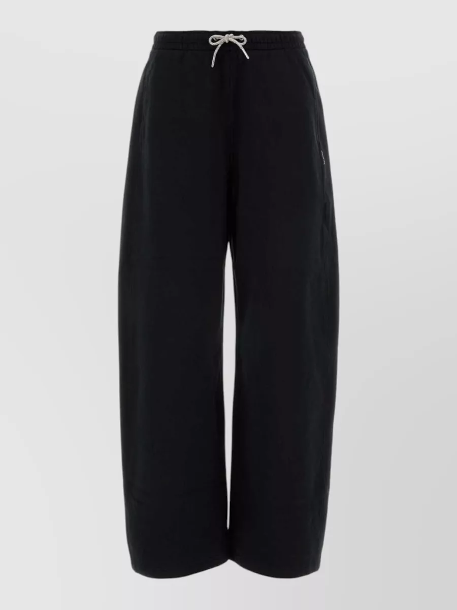 Alexander Wang cotton rhinestone-embellished mid-rise track pants
