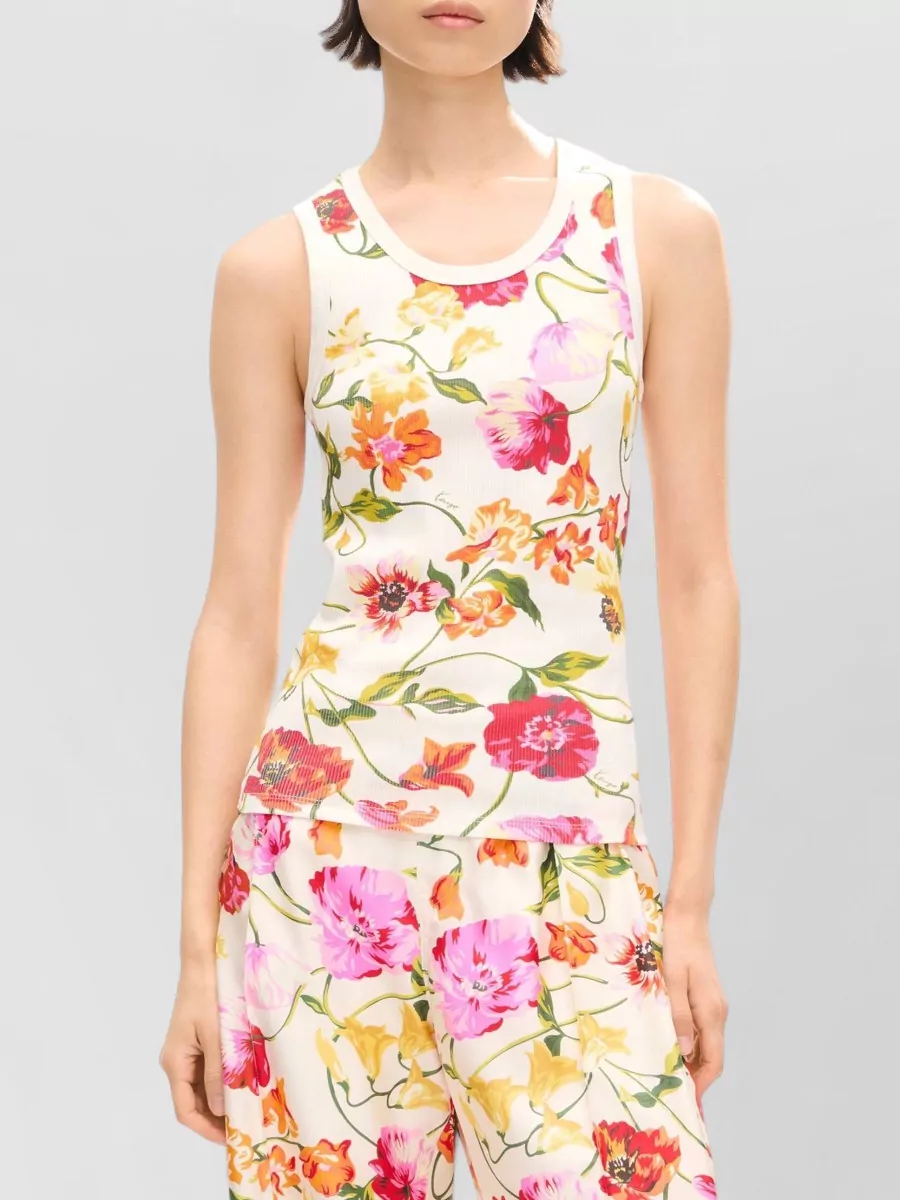 Kenzo Ribbed Floral-Print Tank Top