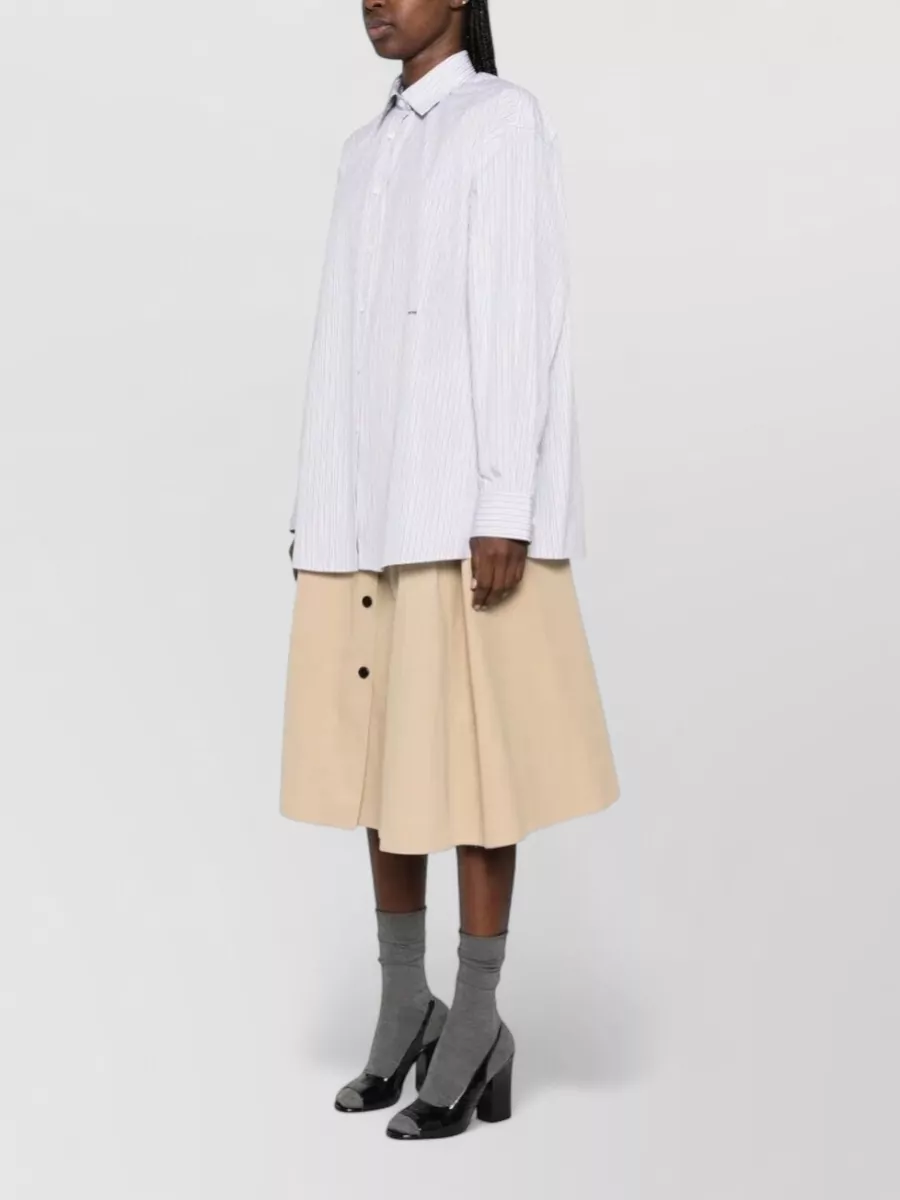 Prada Embroidered Cotton Poplin Oversized Shirt