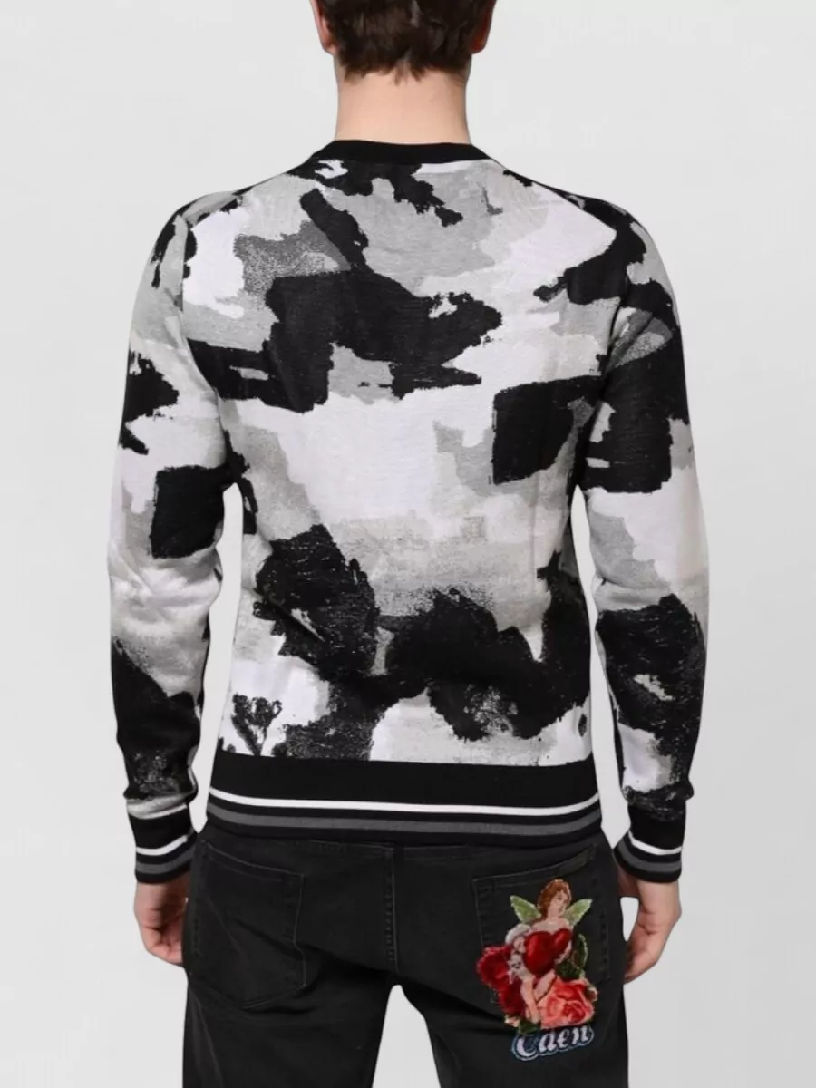 Dolce&Gabbana Silk Camouflage Long-Sleeve T-Shirt