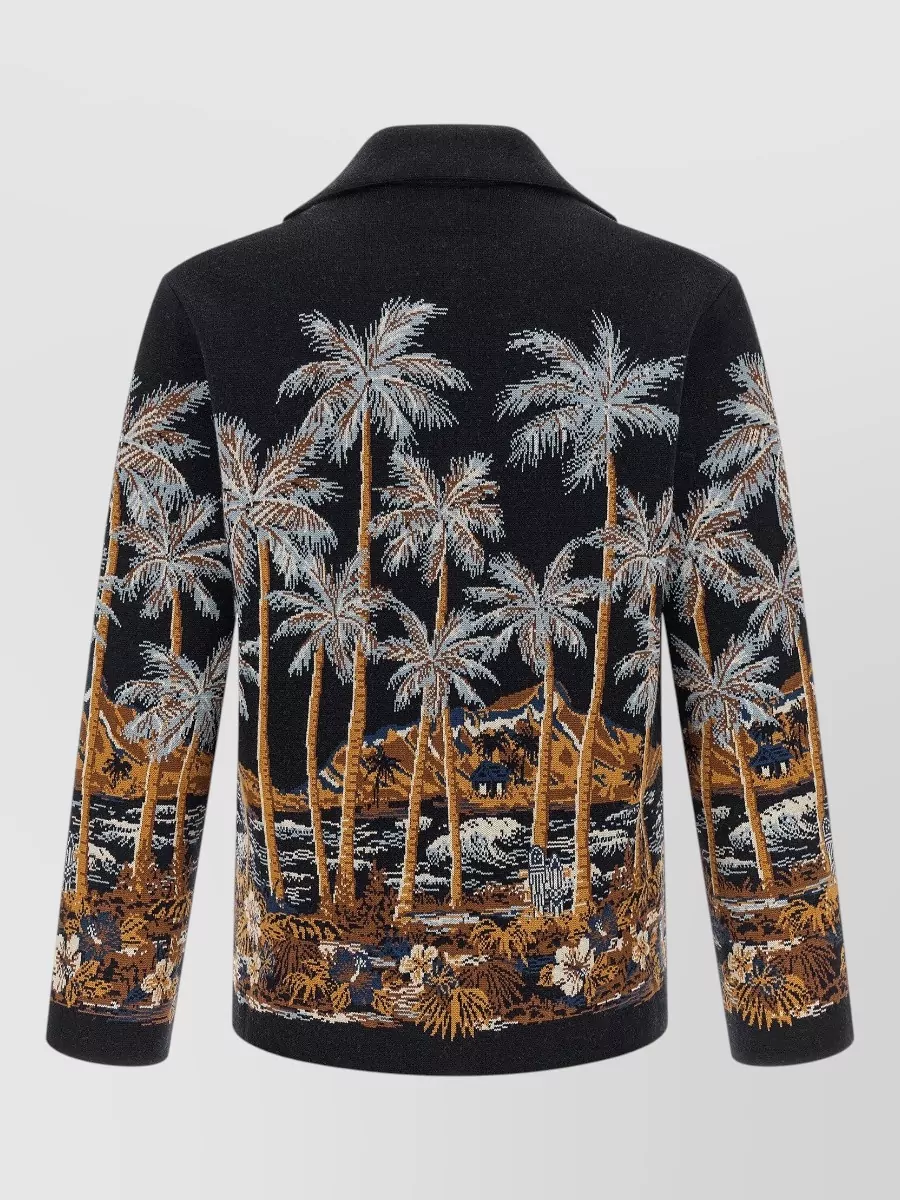 Alanui Virgin Wool Jacquard Tropical Overshirt