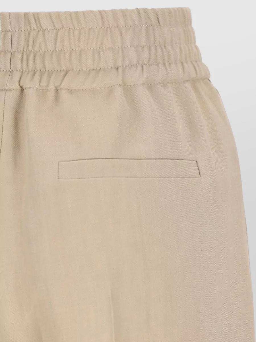 Brunello Cucinelli Linen Blend Trousers Pleated Front Pockets