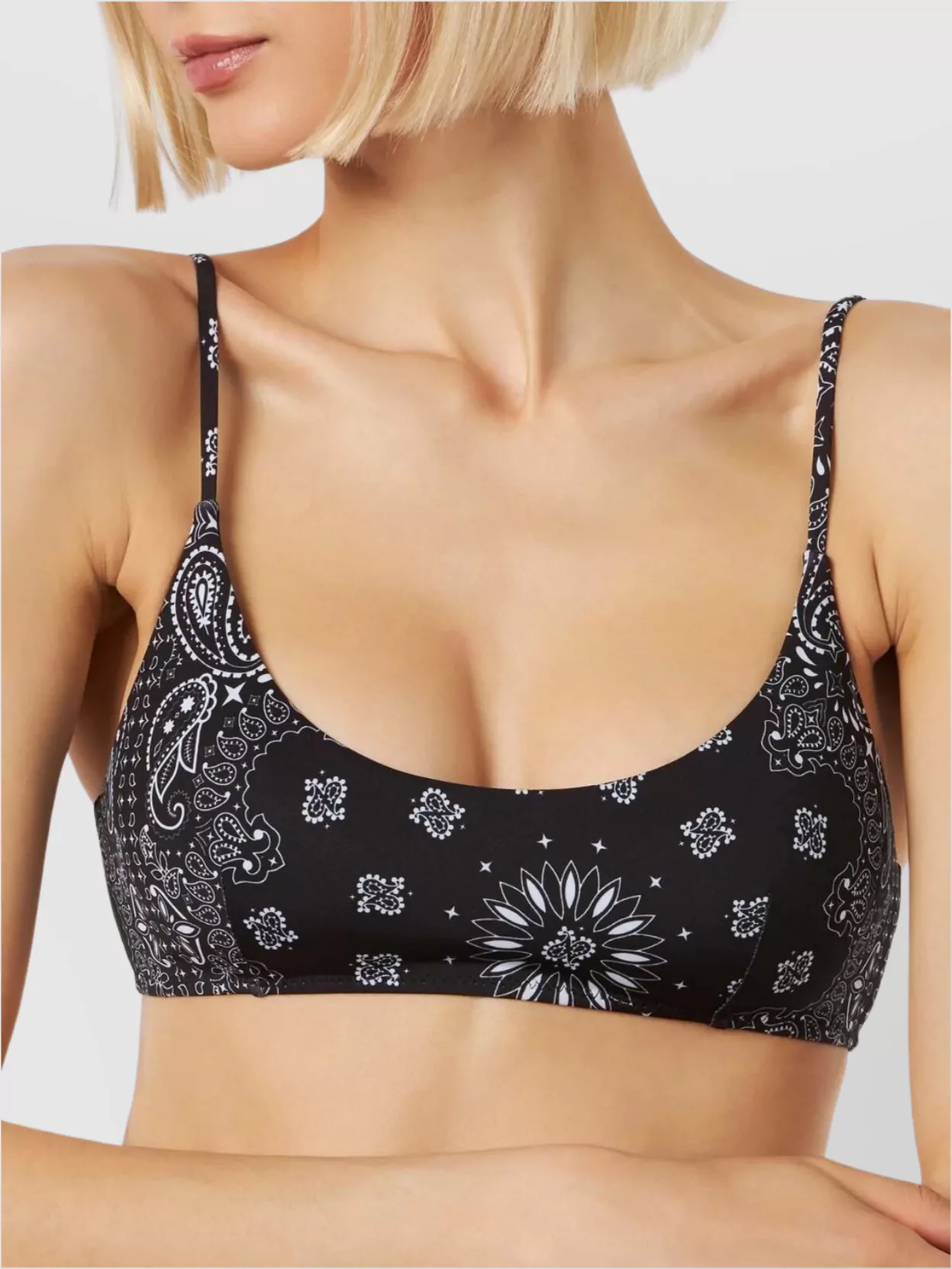 Saint Barth Paisley Pattern Bralette Tie-Side Bottoms