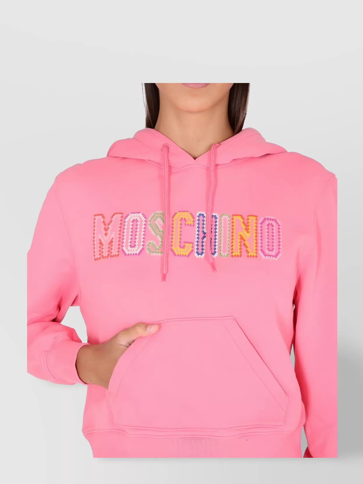 Moschino Crochet Logo Hooded Sweatshirt