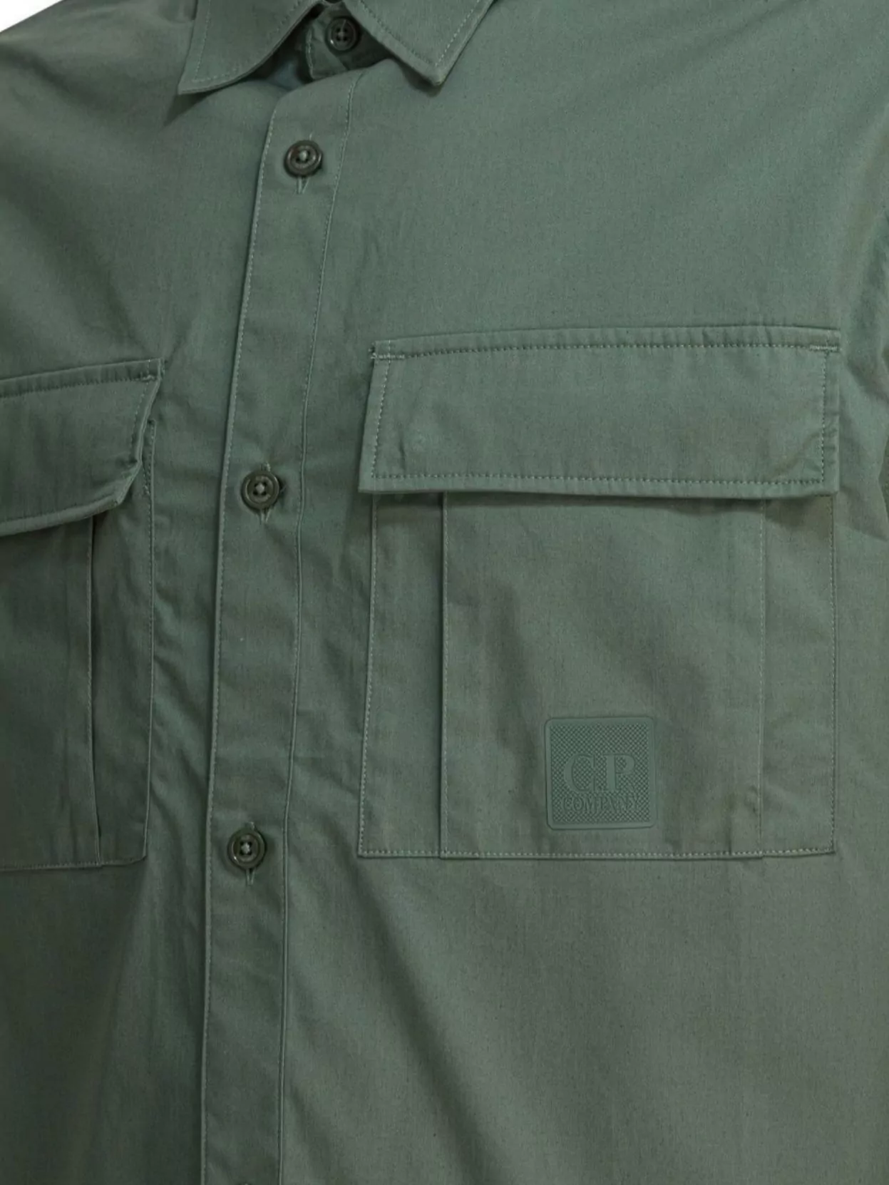 C.p. Company Collared Shirts With Pockets And Cuffed Sleeves In Green
