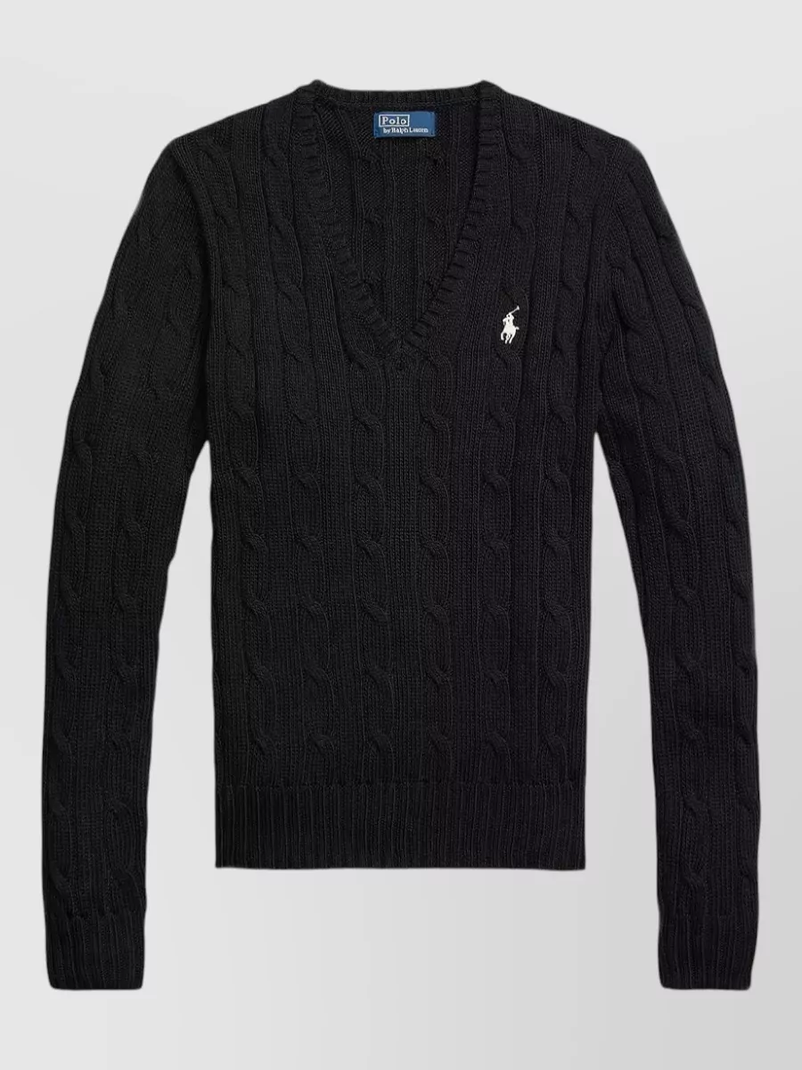 Polo Ralph Lauren cable-knit v-neck cotton jumper