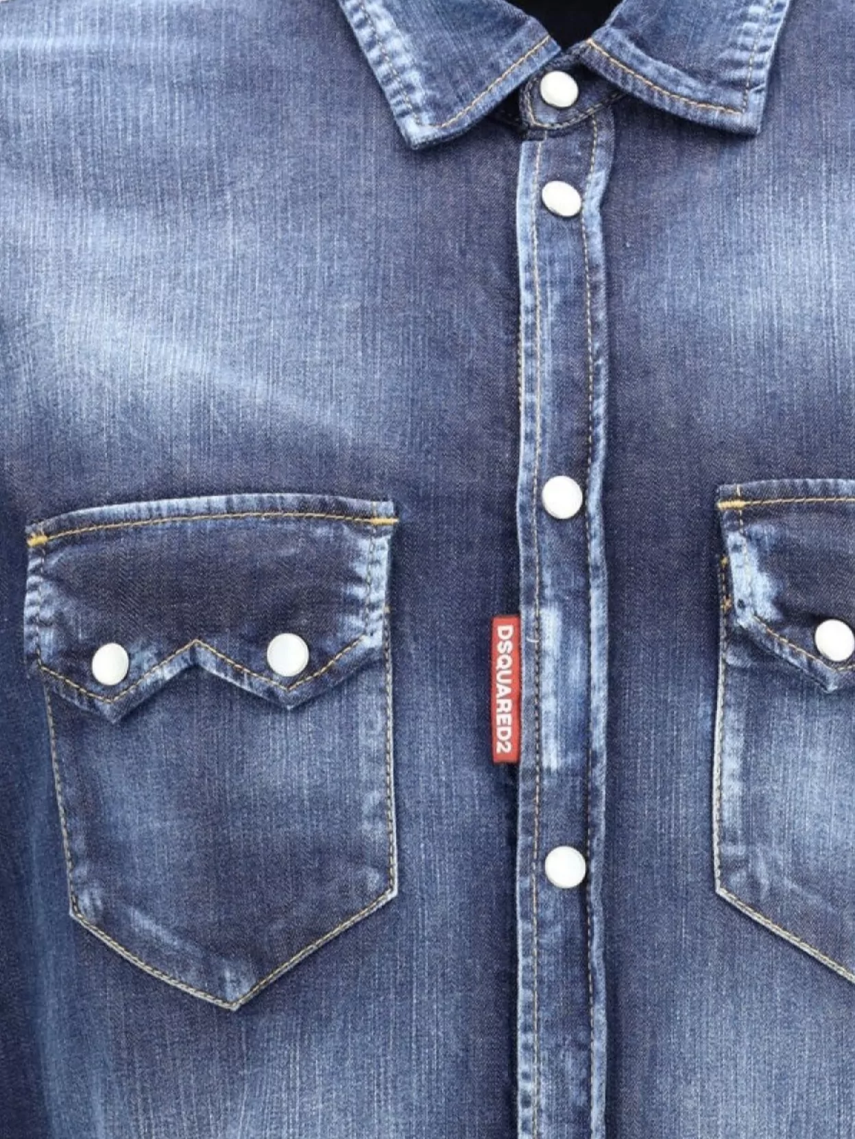 Dsquared2 Denim Shirt With Button-Down Collar And Two Pockets