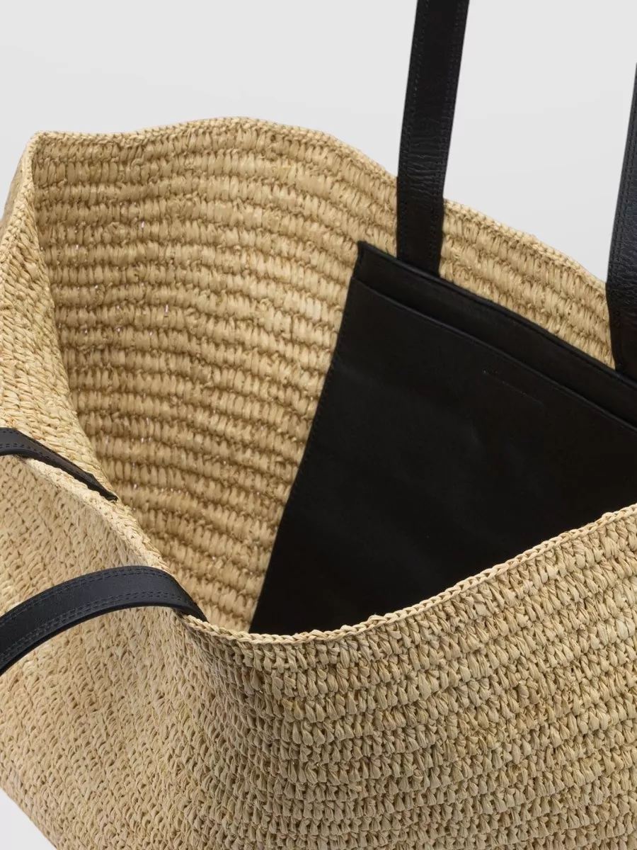 Ami Paris Raffia Shoulder Bag