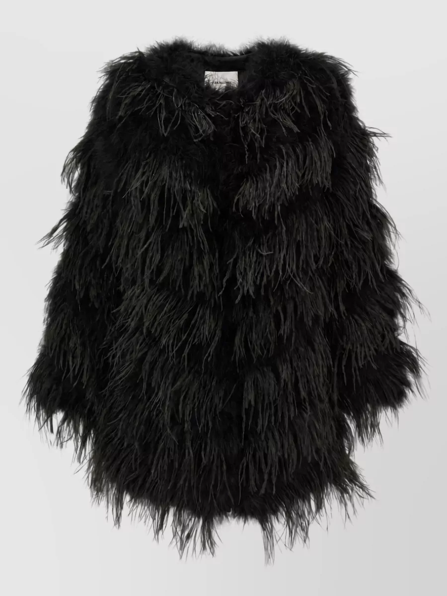 Yves Salomon Feather quilted caban coat