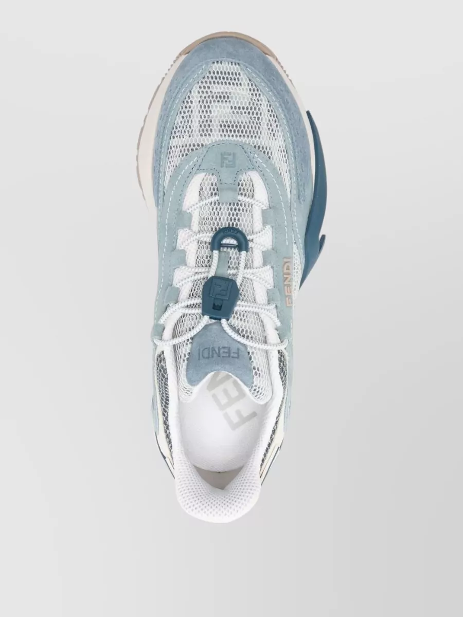 Fendi Flow Mesh Sneakers Perforated Design Rubber Sole