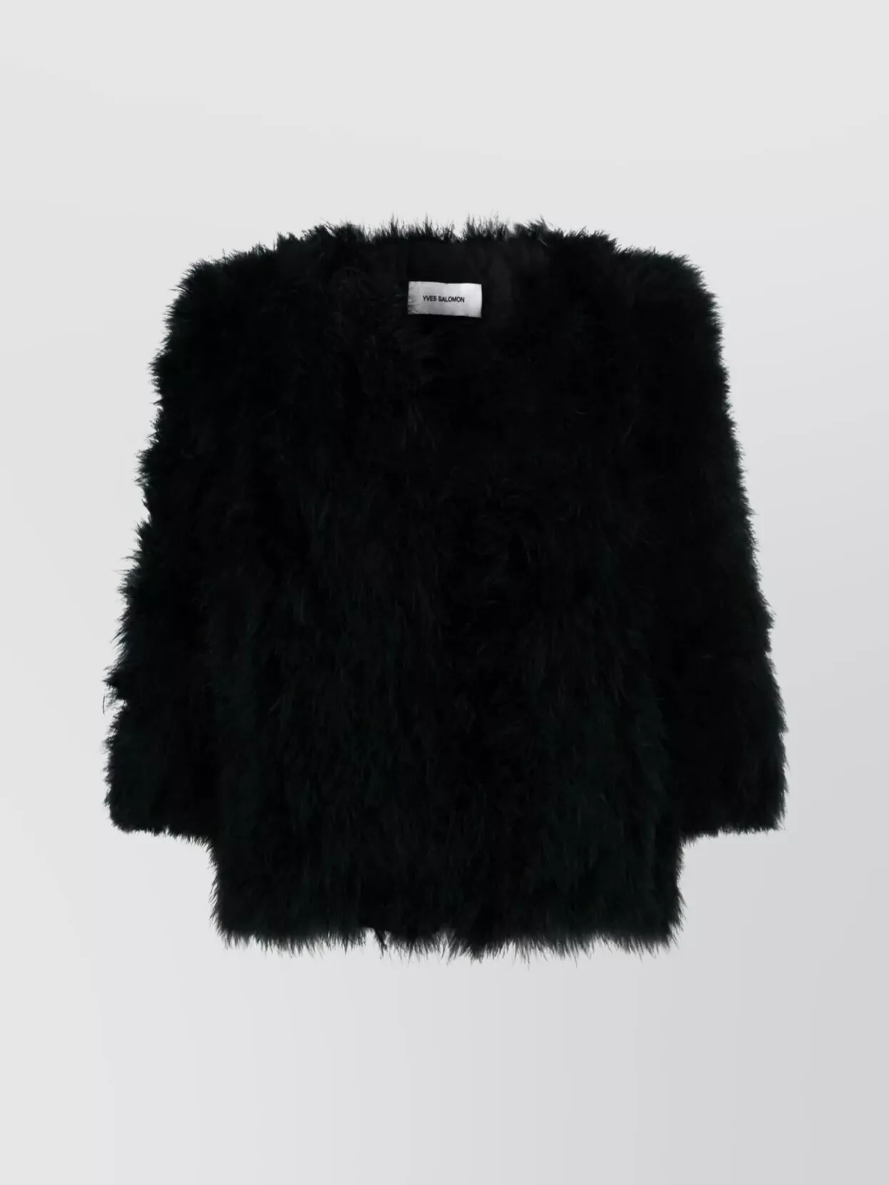 Yves Salomon Short Jacket Feather 3/4 Sleeves