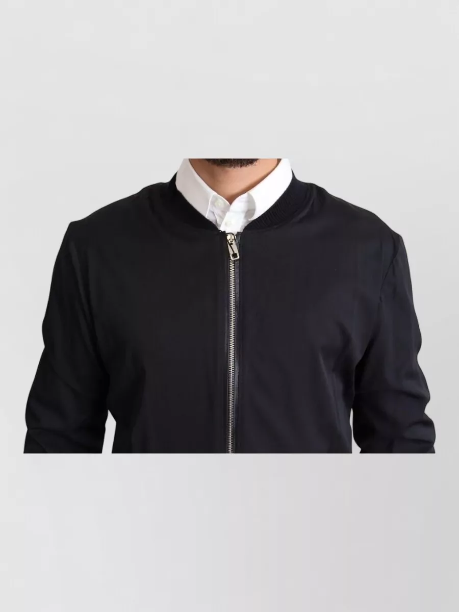 Dolce&Gabbana Silk Leather Bomber Jacket