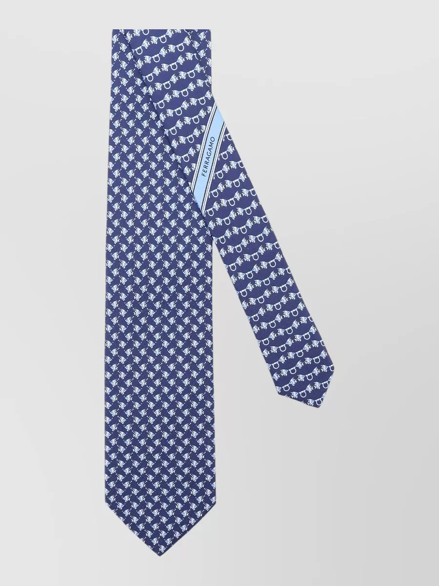 Ferragamo silk shark print tie