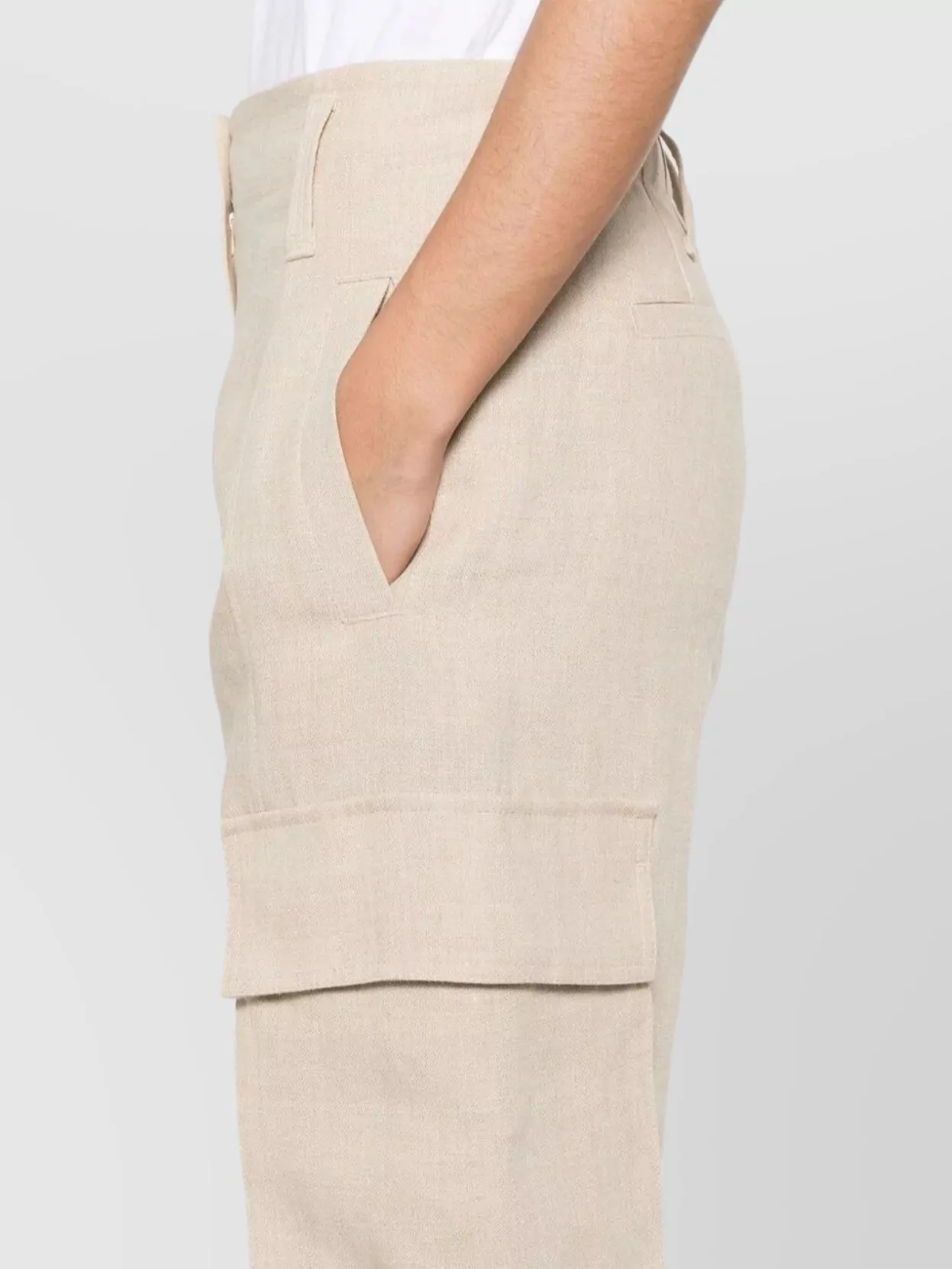 Brunello Cucinelli Trousers Cargo Pockets Belt Loops In Neutral