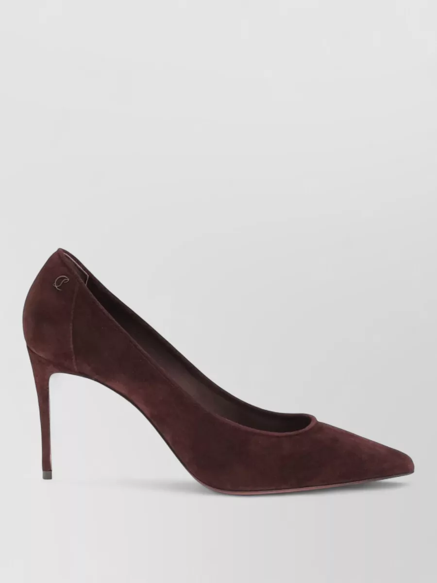 Christian Louboutin Sporty Kate Suede Stiletto Calf Pumps In Burgundy