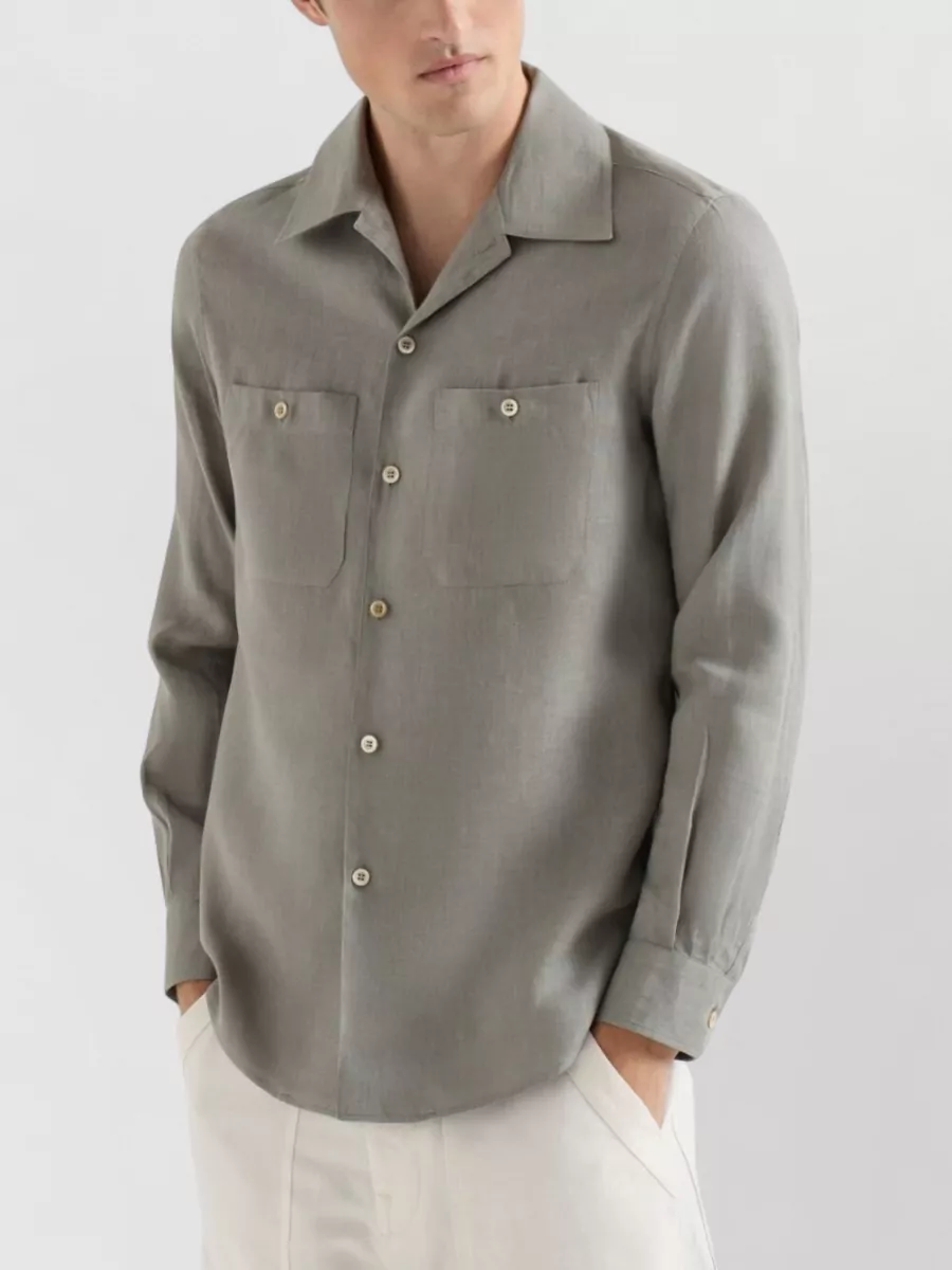 Brunello Cucinelli Linen Easy-Fit Shirt