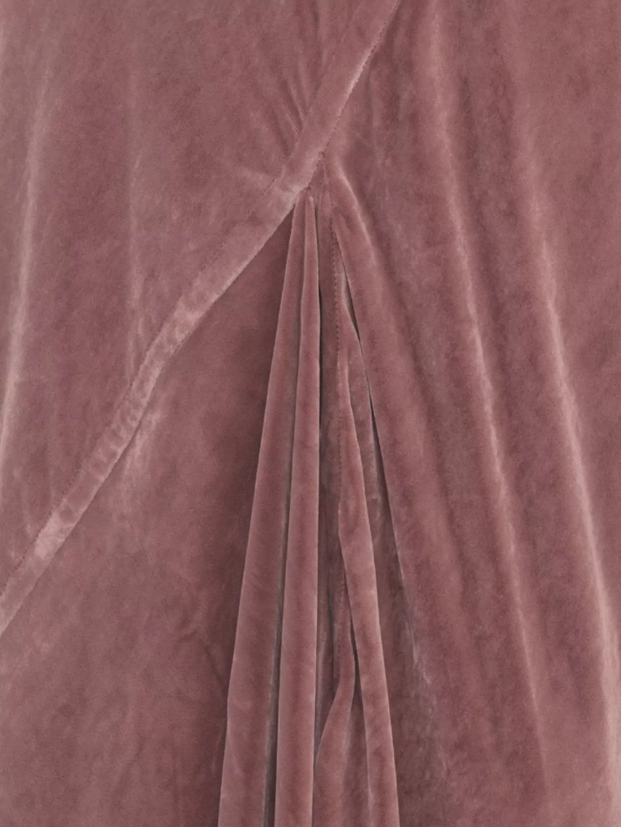 Rick Owens Midi Length Draped Velvet Skirt In Pink