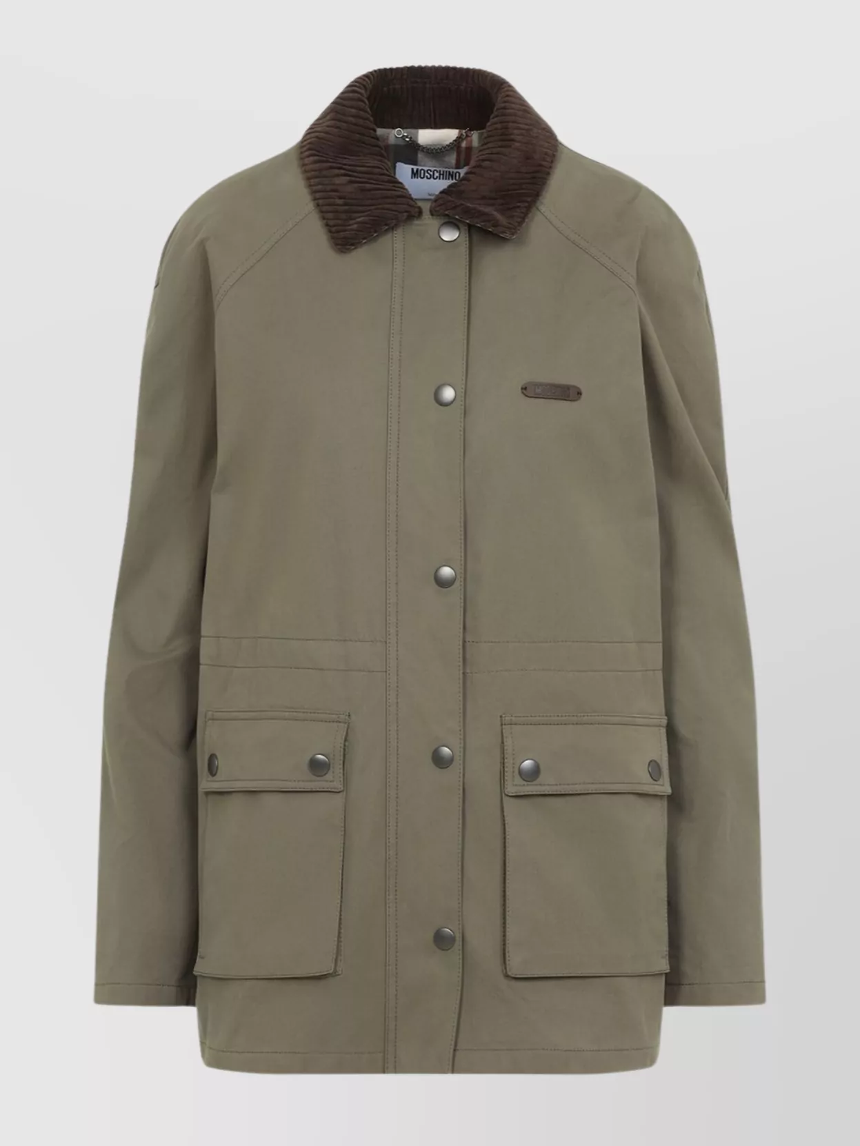 Moschino Logo Label Jacket With Elbow Patches In Green