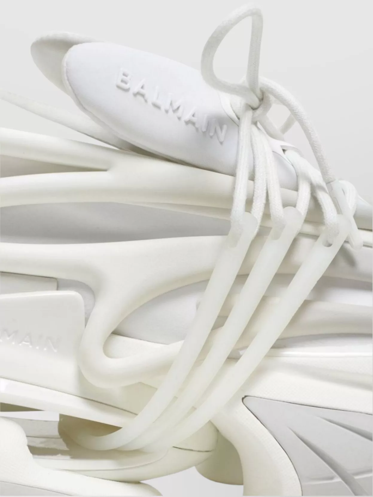 Balmain Neoprene And Calfskin High-Top Sneakers