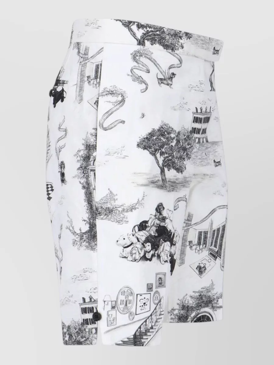 Thom Browne Printed Cotton Bermuda Shorts