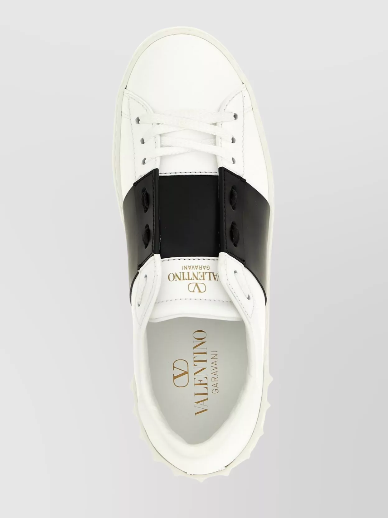 Valentino Open Sneakers With Contrasting Panel And Studded Heel