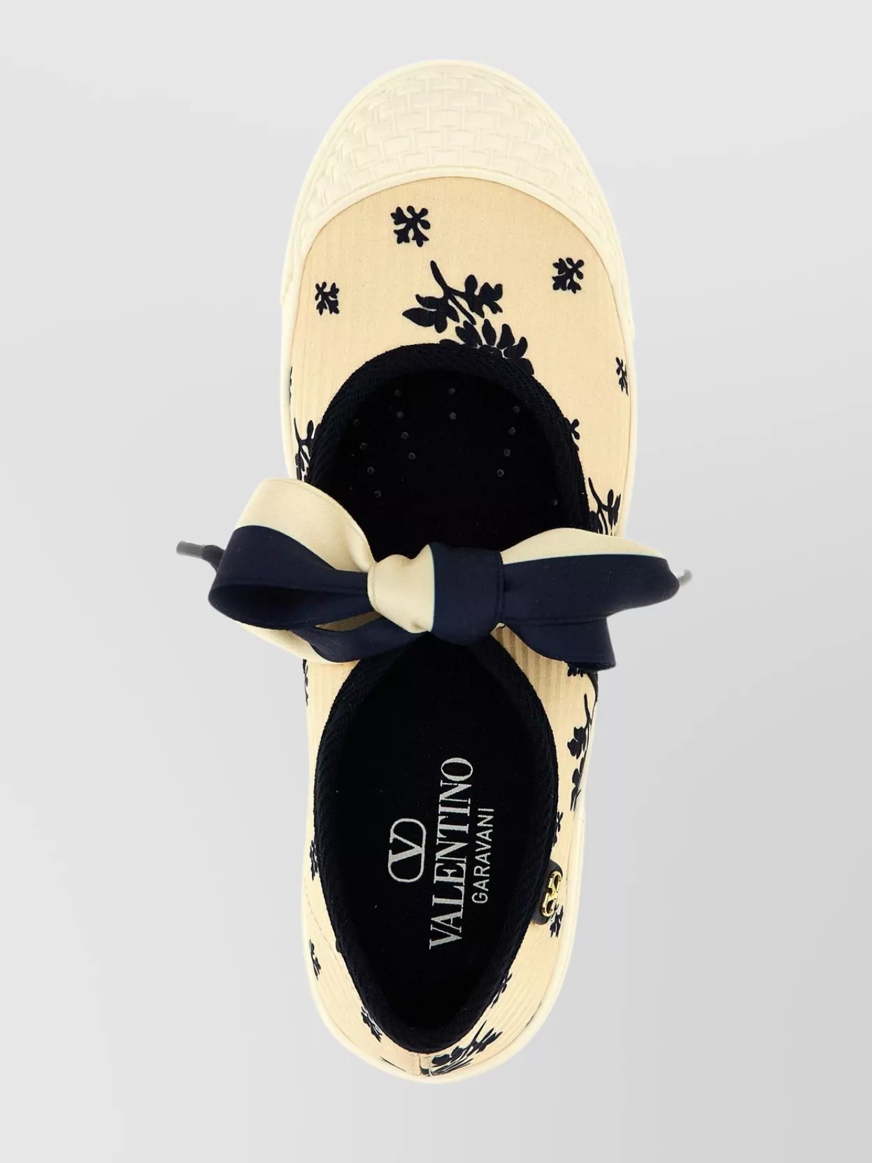 Valentino Bow Detail Ballerina Sneakers With Floral